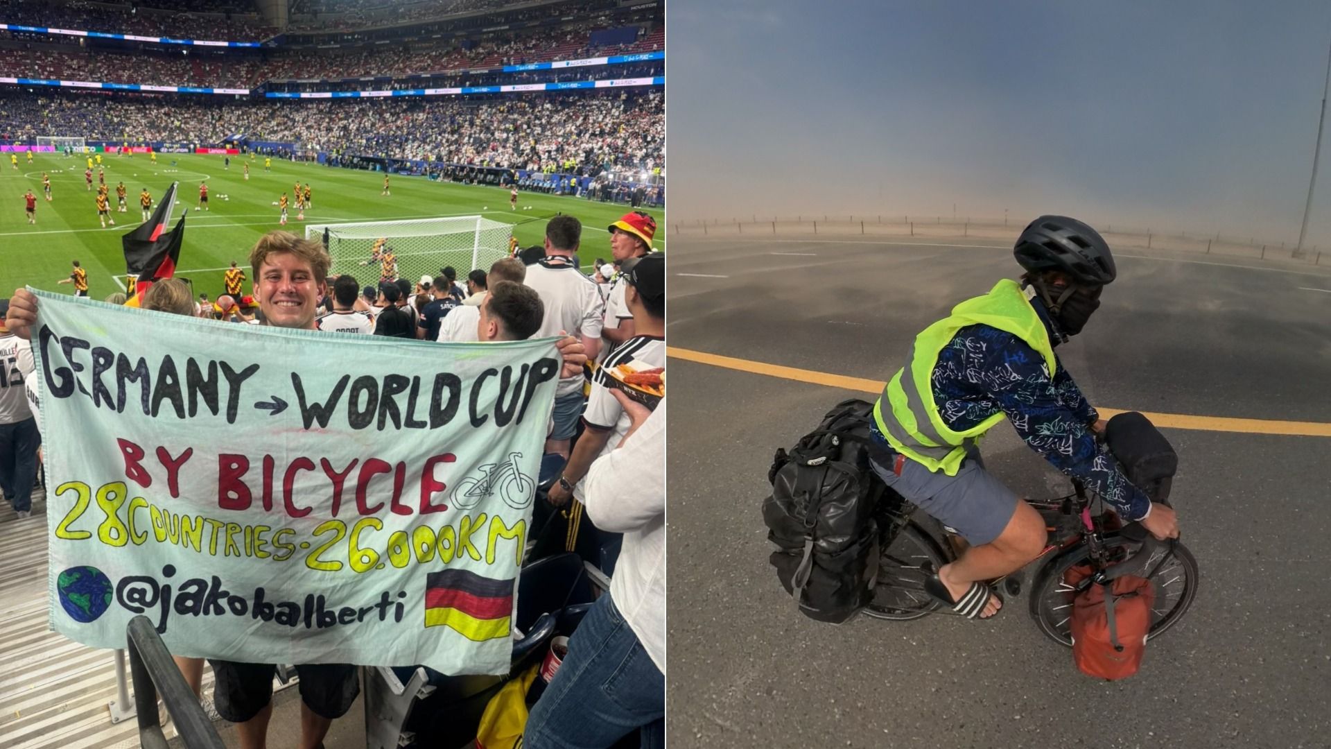 After 16,000 miles, a Germany fan reached Houston for the World Cup