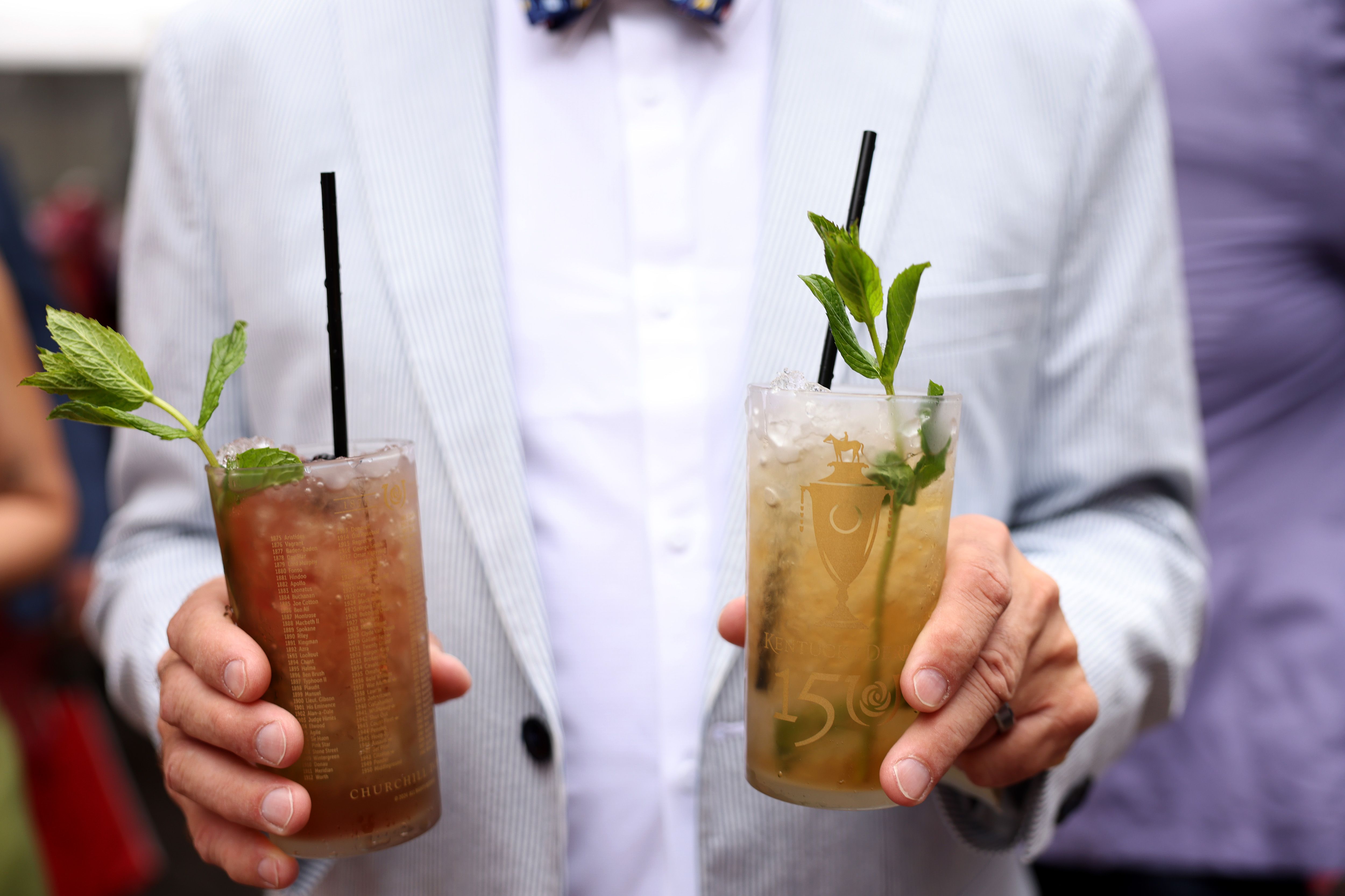 Mint julep cocktails at the Kentucky Derby.