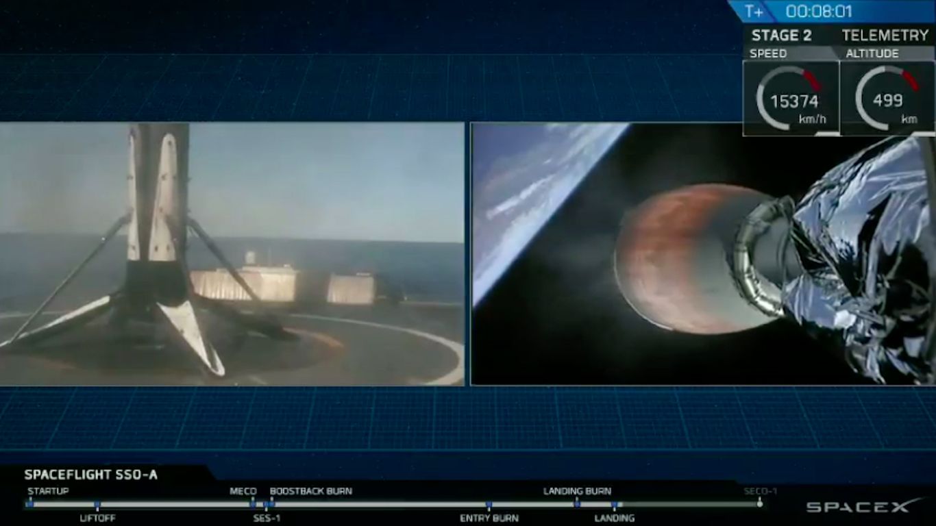 SpaceX reuses Falcon 9 rocket booster to launch record 64 satellites