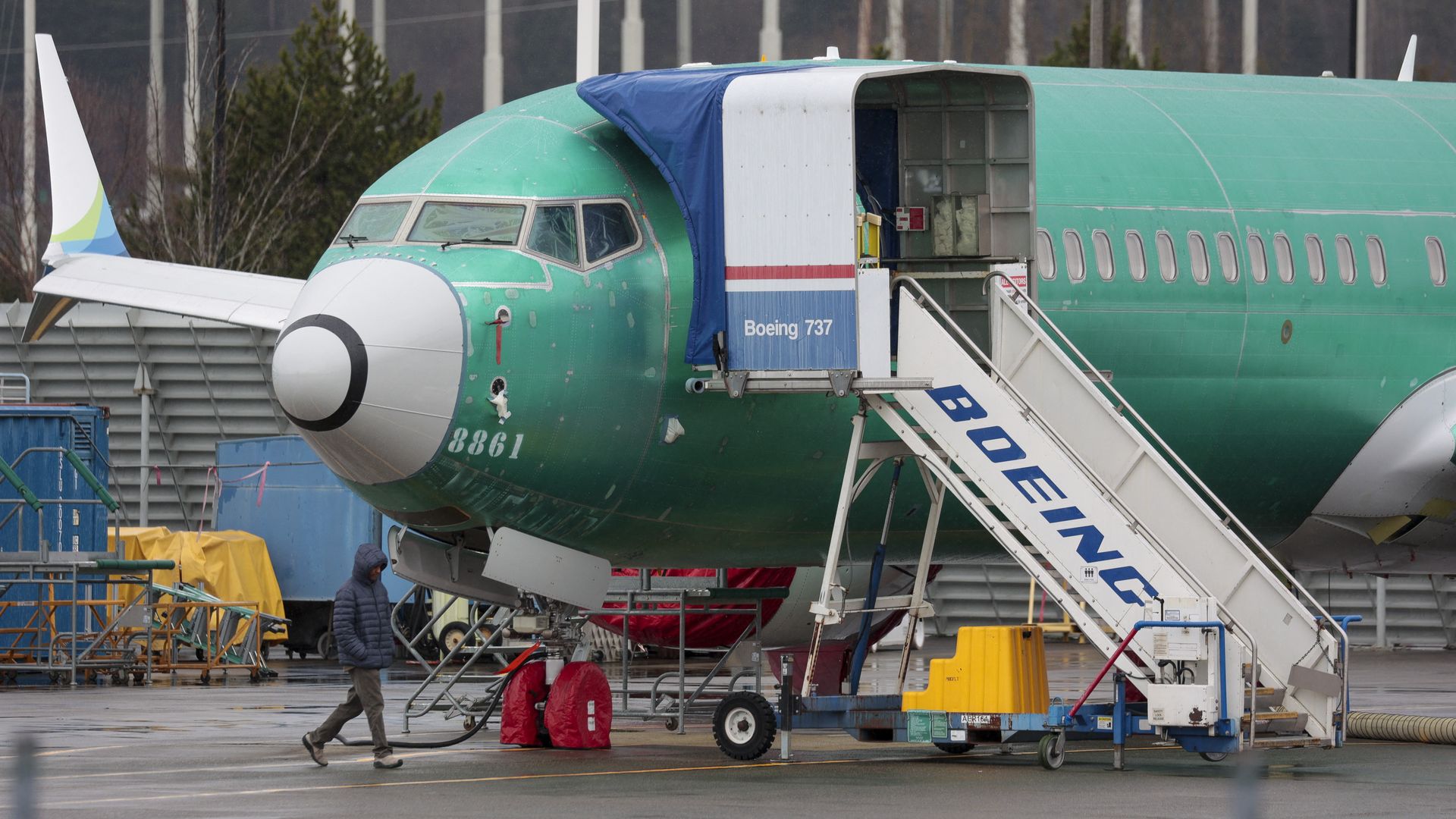 A Boeing 737-8 MAX parked at Renton Municipal Airport in Washington on Jan. 25.