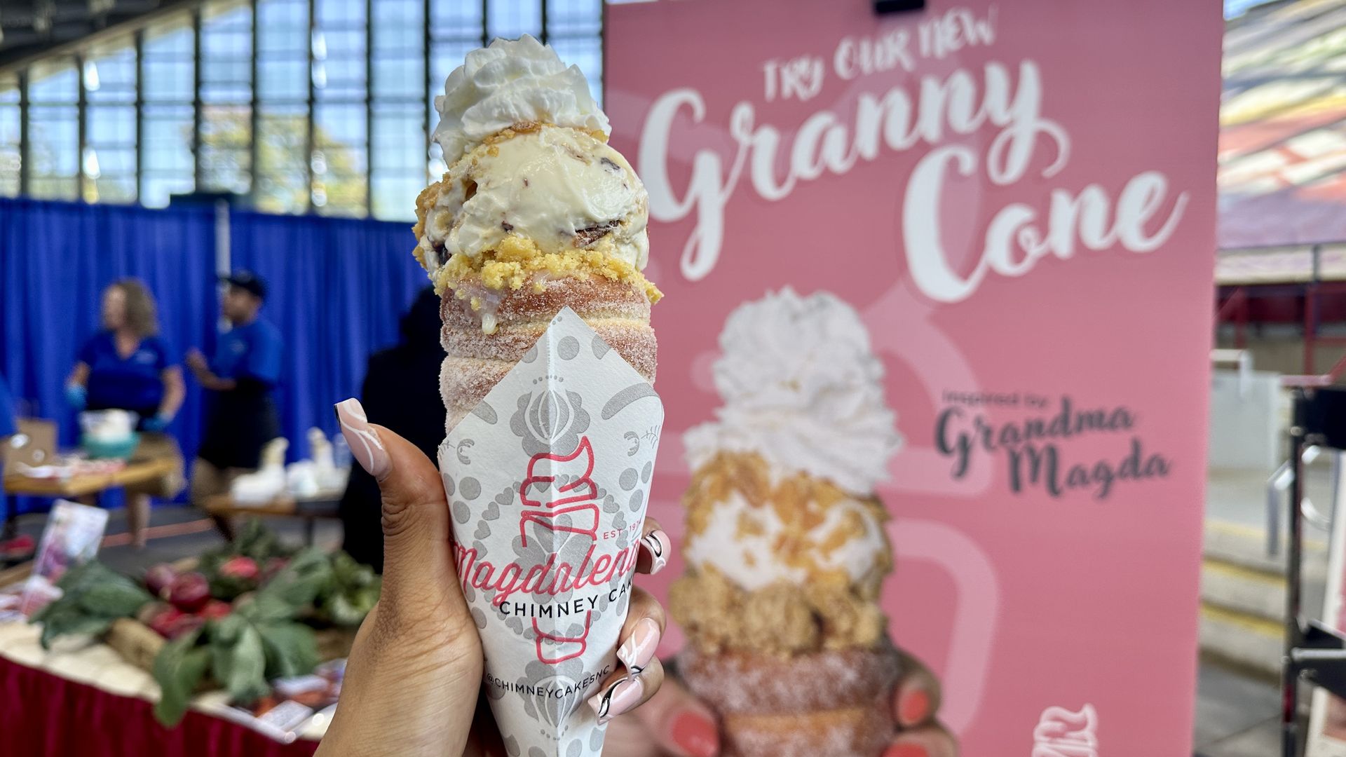 doughnut cone with ice cream