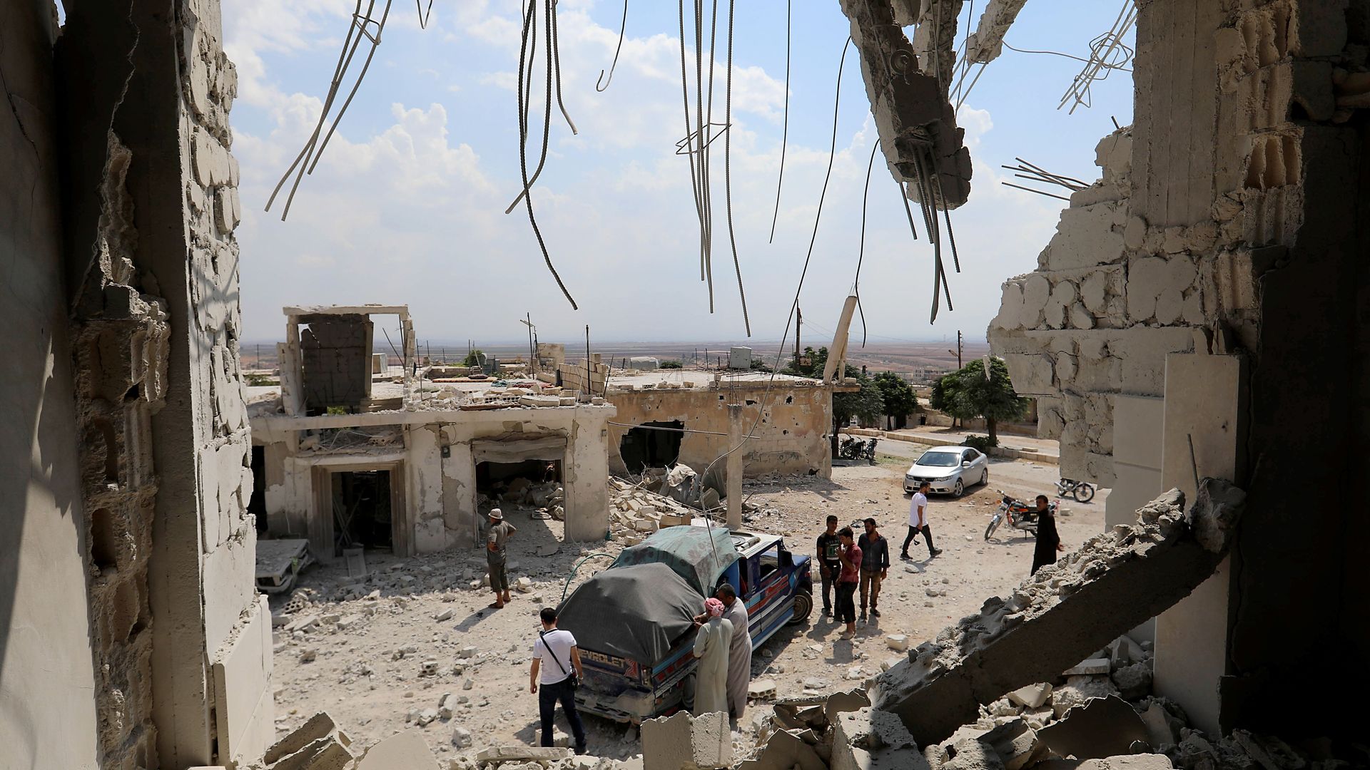 Destruction from bombings in Syria