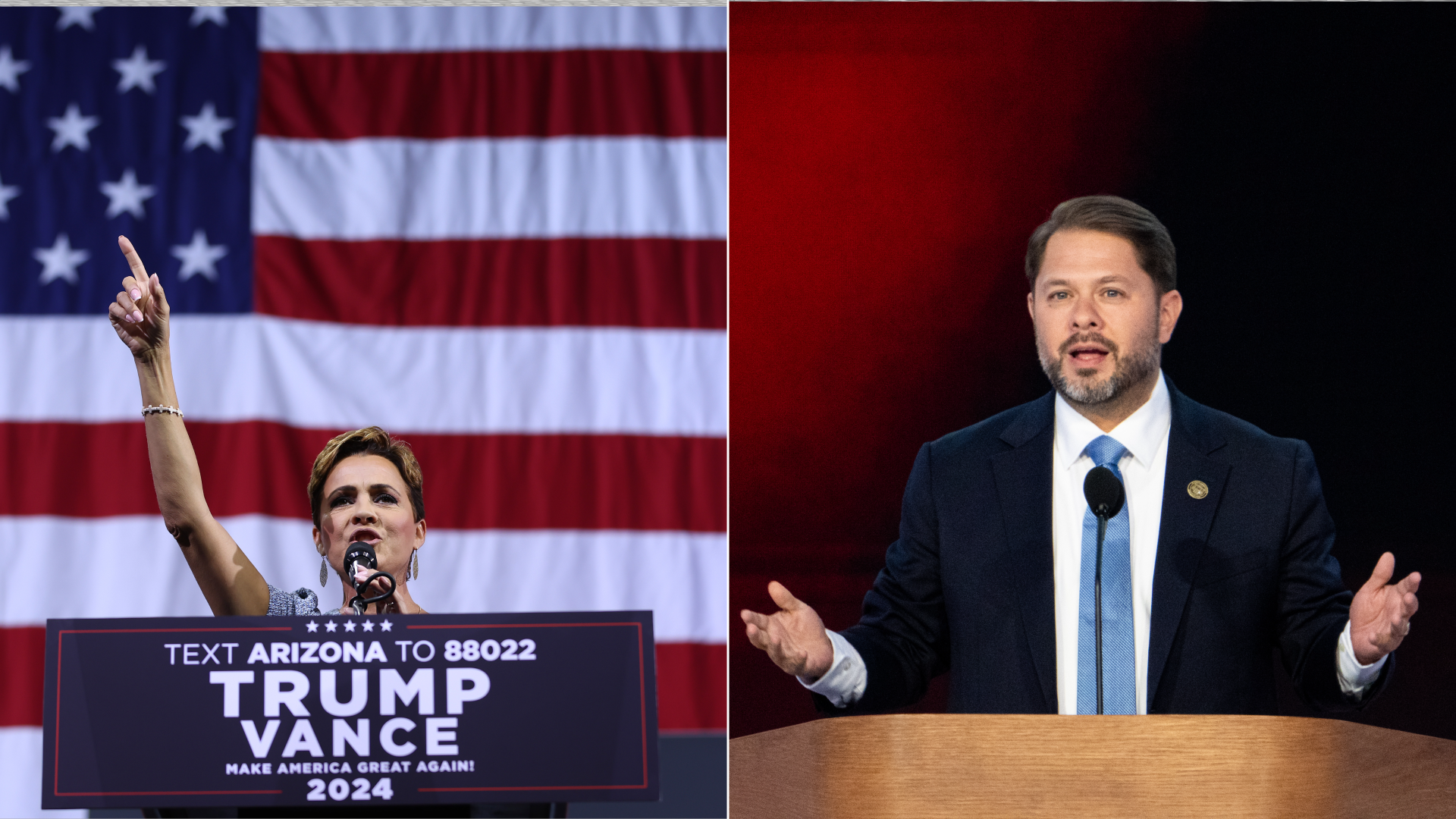 Kari Lake and Ruben Gallego. 