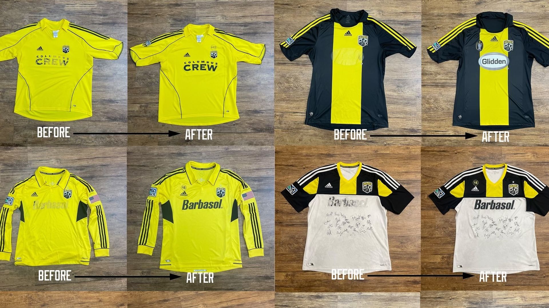 Before and after refurbished jerseys
