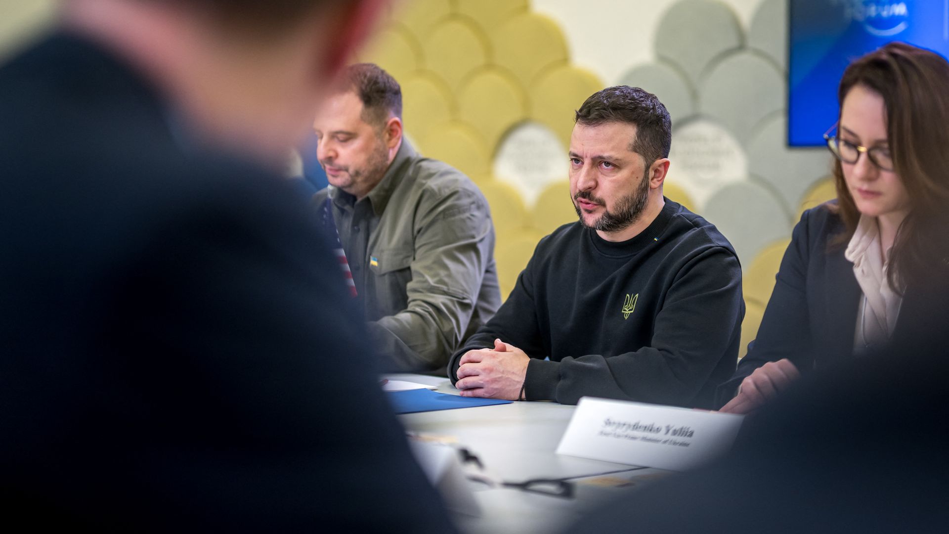 Ukrainian President Volodymyr Zelensky at the World Economic Forum in Davos on Jan. 16.