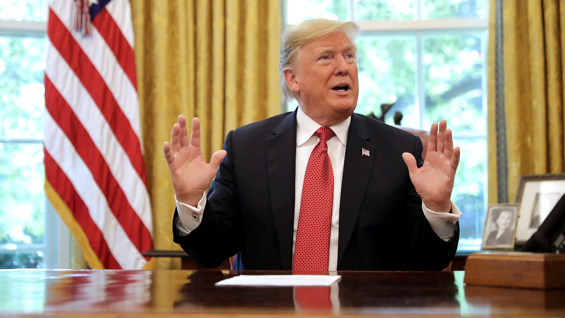 President Trump in the Oval Office.