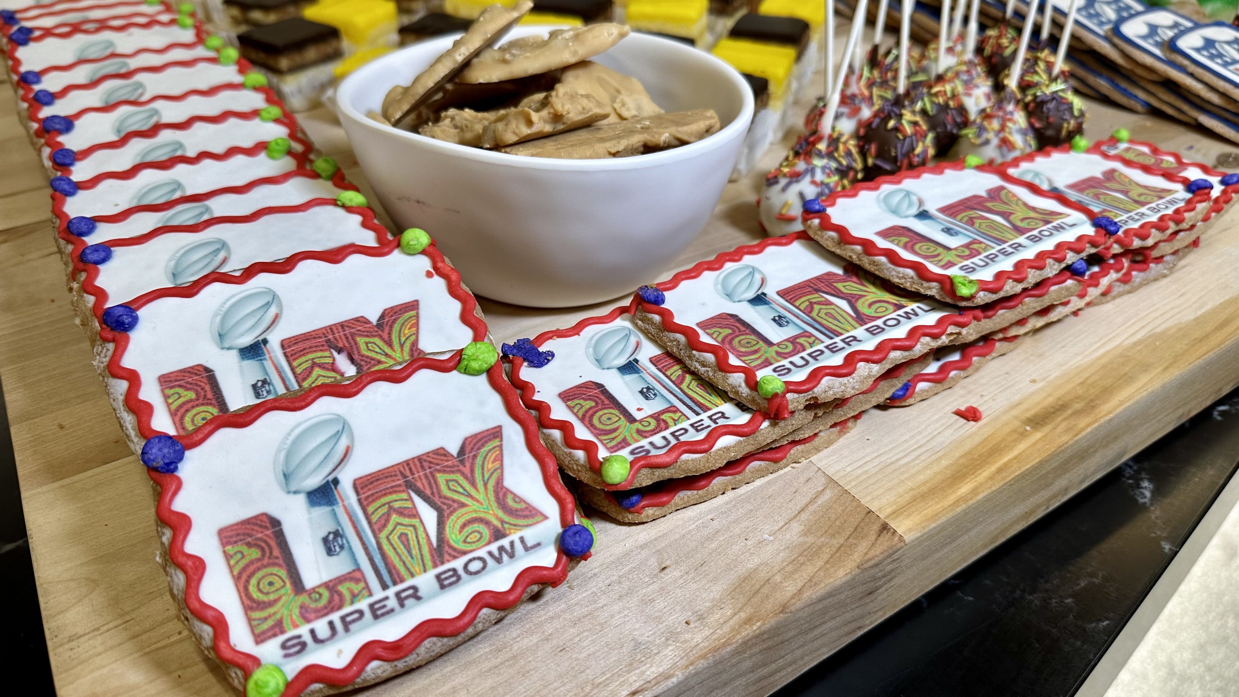 Photo shows NFL branded cookies.