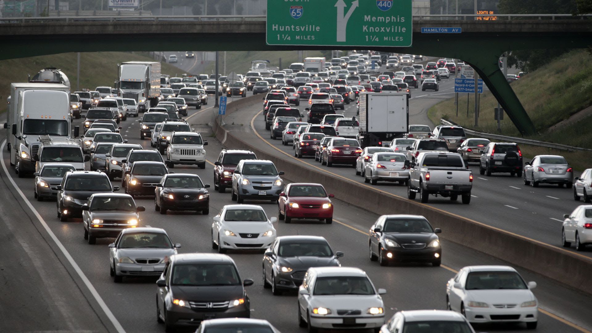 Interstate traffic in Nashville.