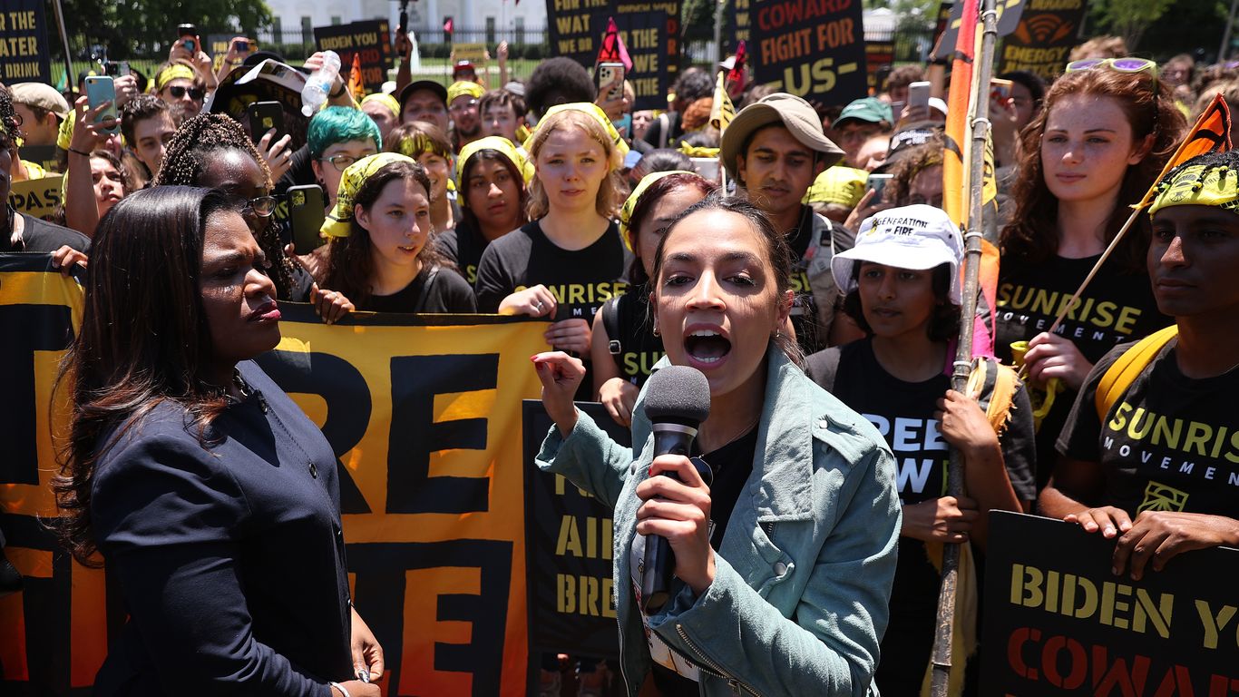 Biden defends climate policies: AOC joins protests outside White House - Vimarsana News