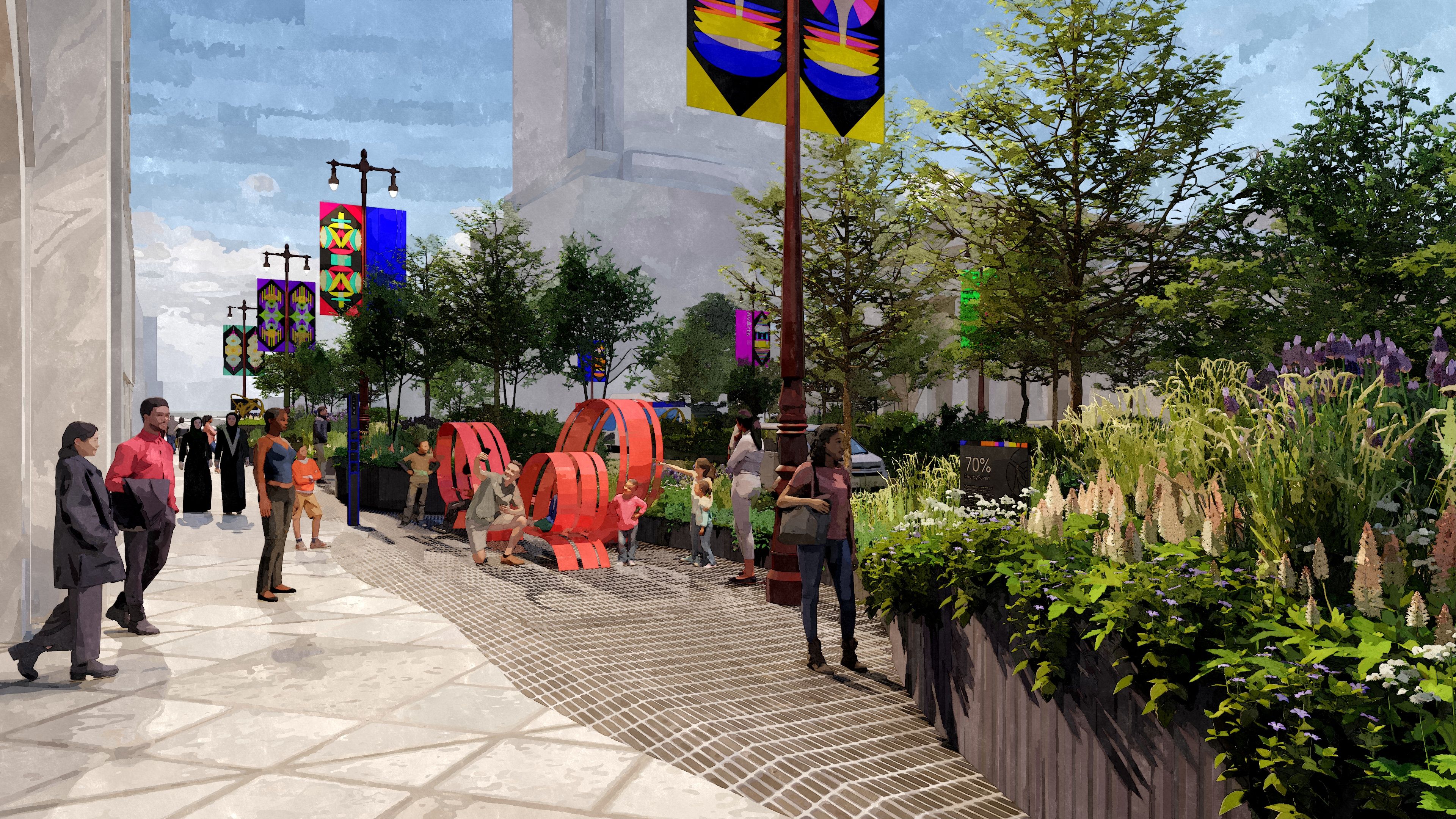 A rendering of South Broad Street after new improvements are added.