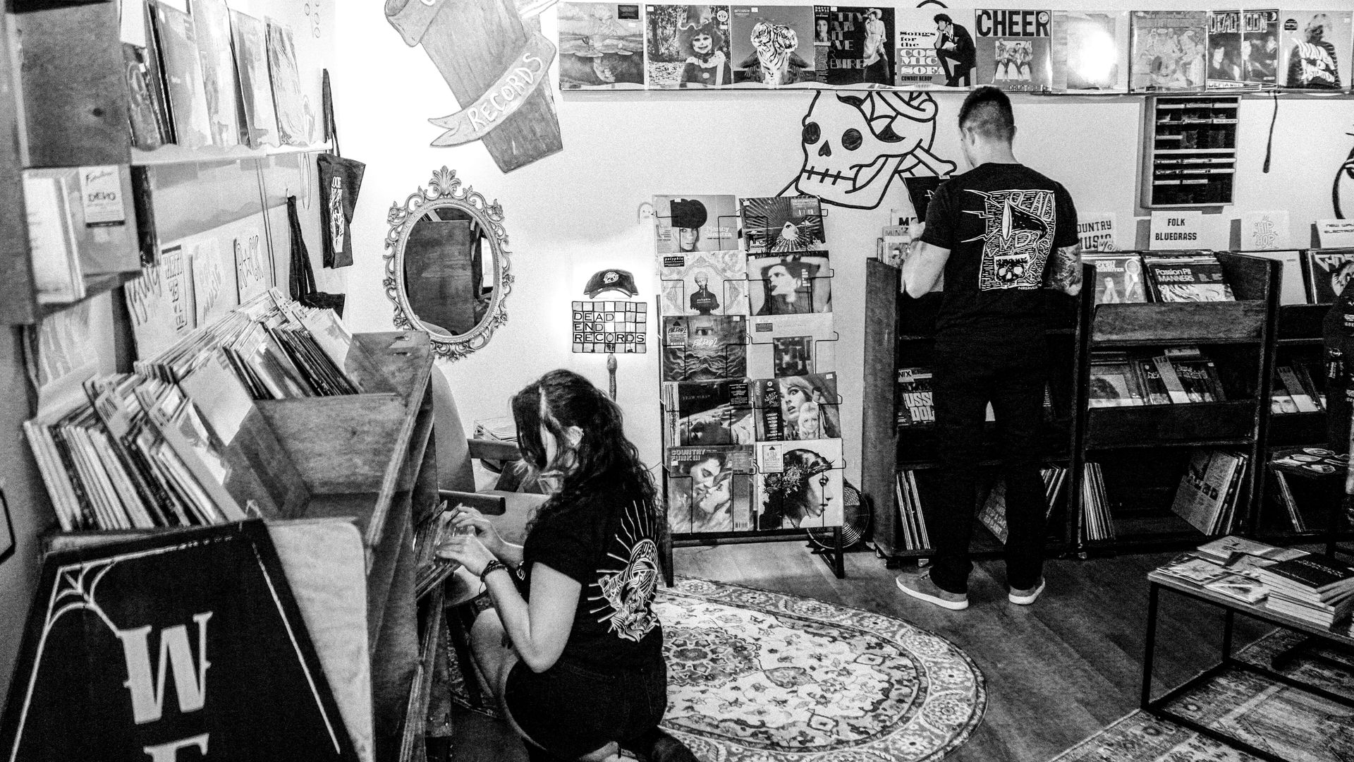 Shoppers at Dead End Records