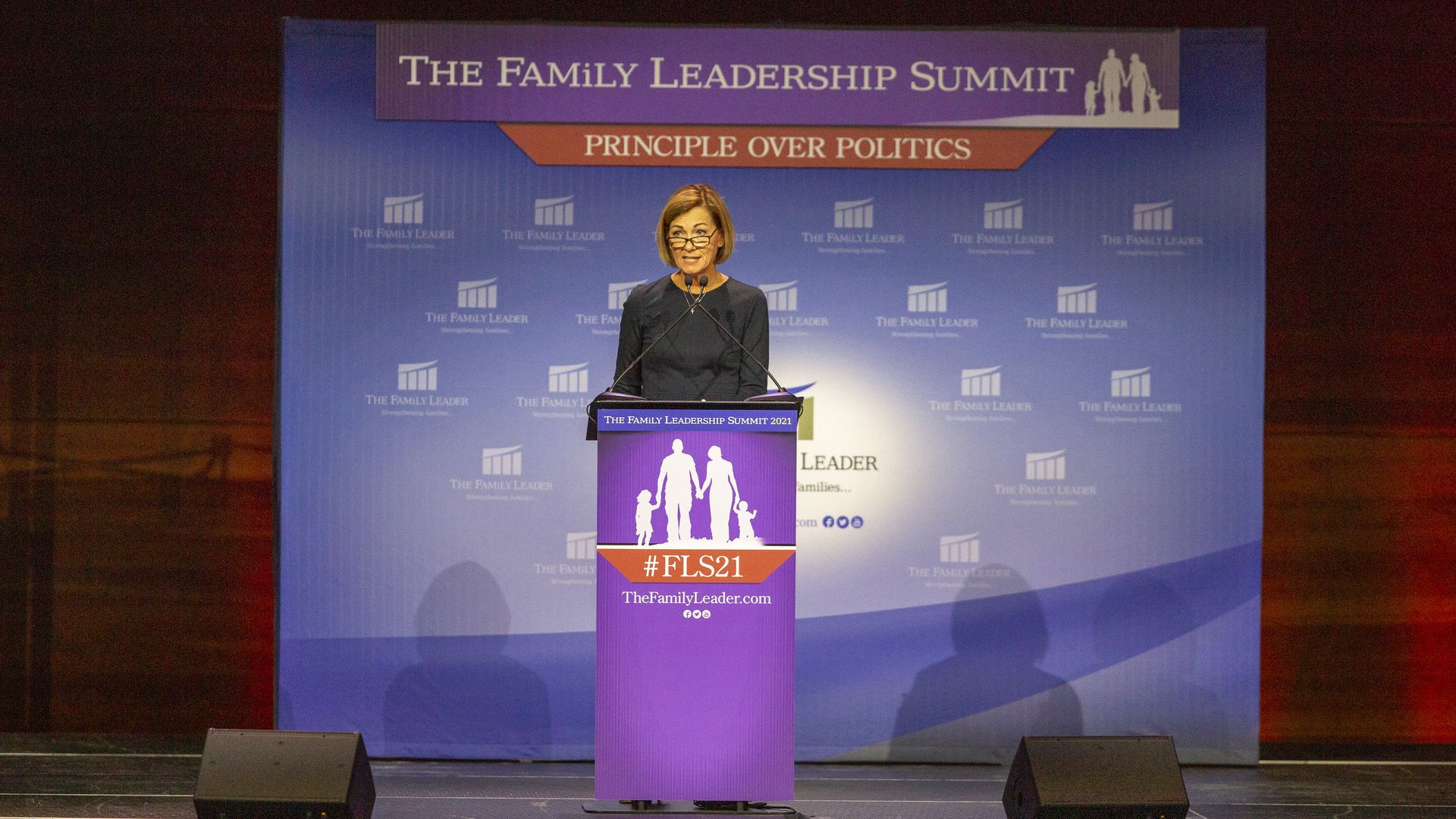 Kim Reynolds speaking at the Family Leadership Institute Summit