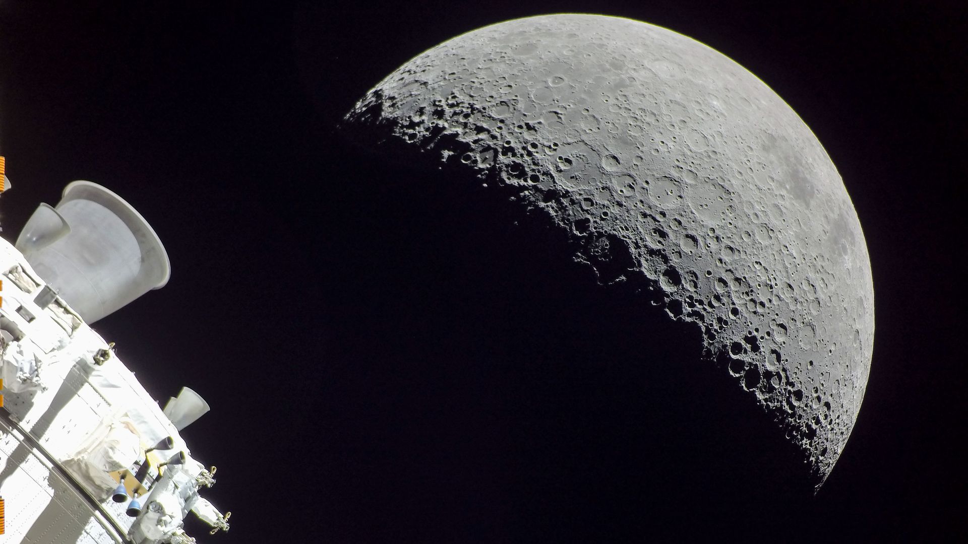 On flight day 20 of the Artemis I mission, Orion captured the Moon on the day of return powered flyby.