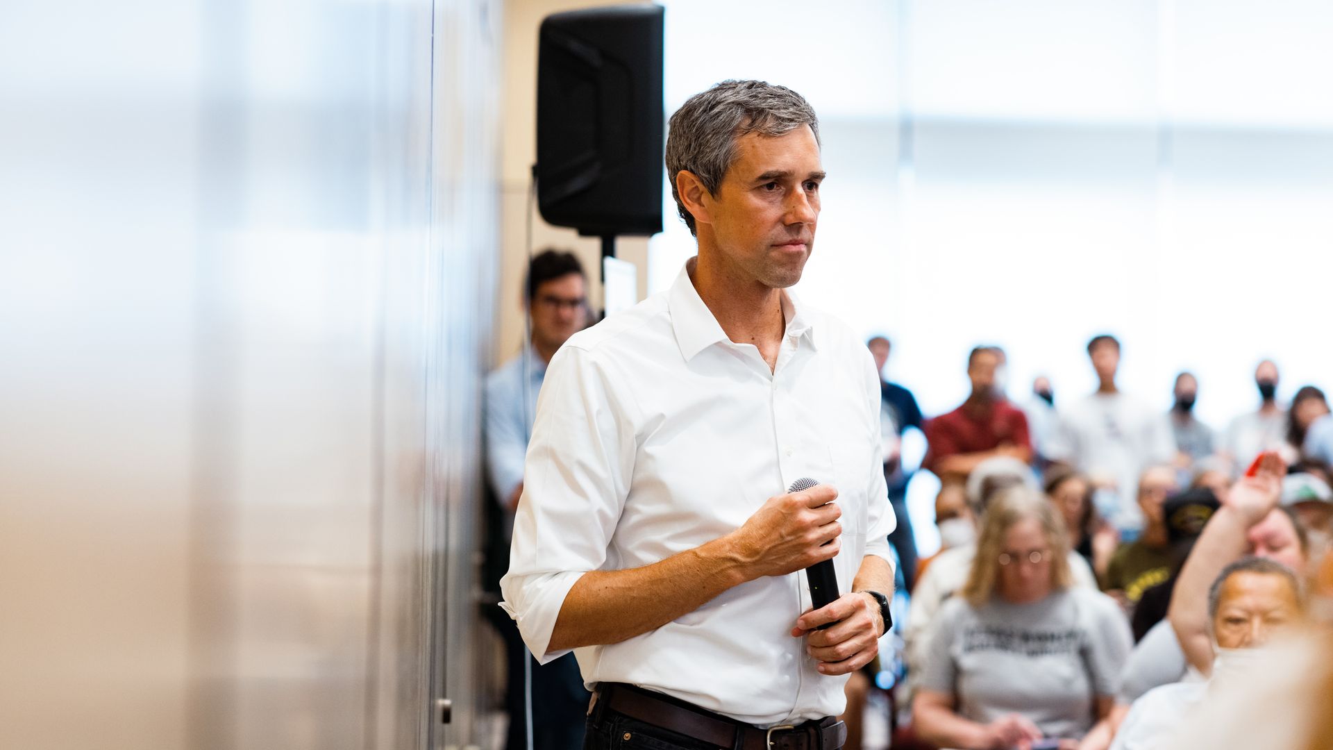 Beto O'Rourke speaks at an event in Brenham, Texas.