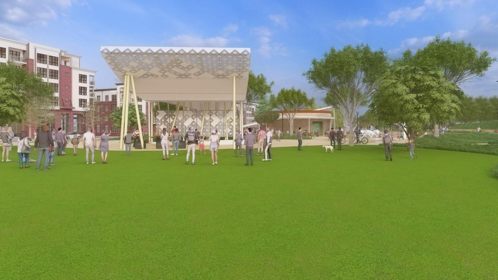 Eastland Park stage. Rendering: Courtesy of Mecklenburg County