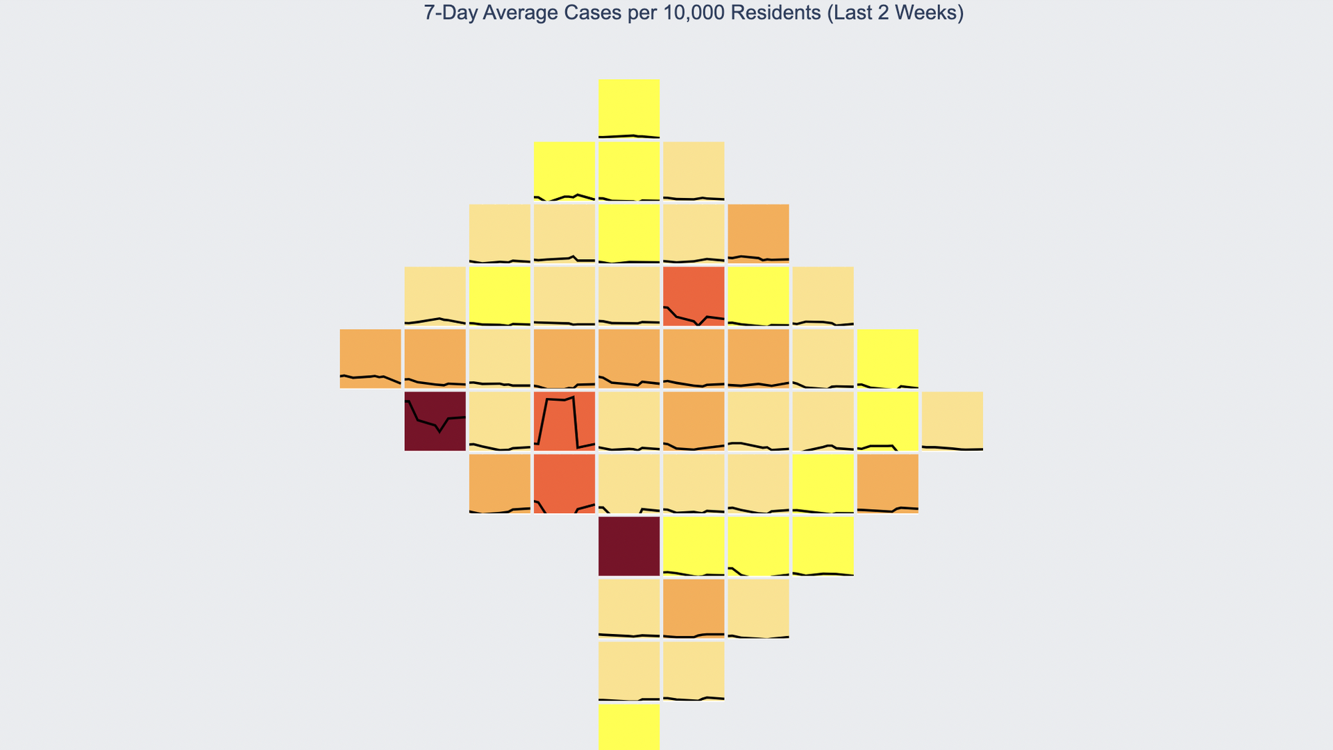 A map of COVID-19 case data
