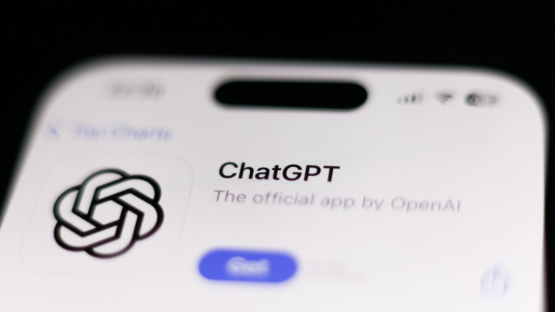 The ChatGPT app is seen available for download on an App Store