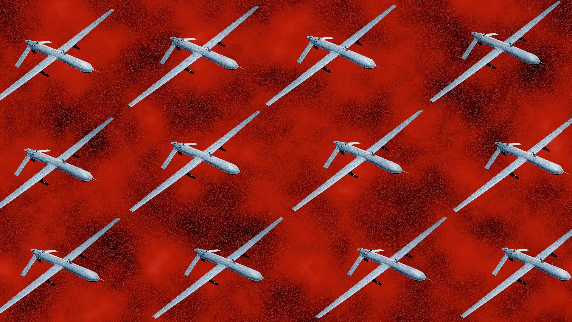 Illustration of a pattern of military drones. 
