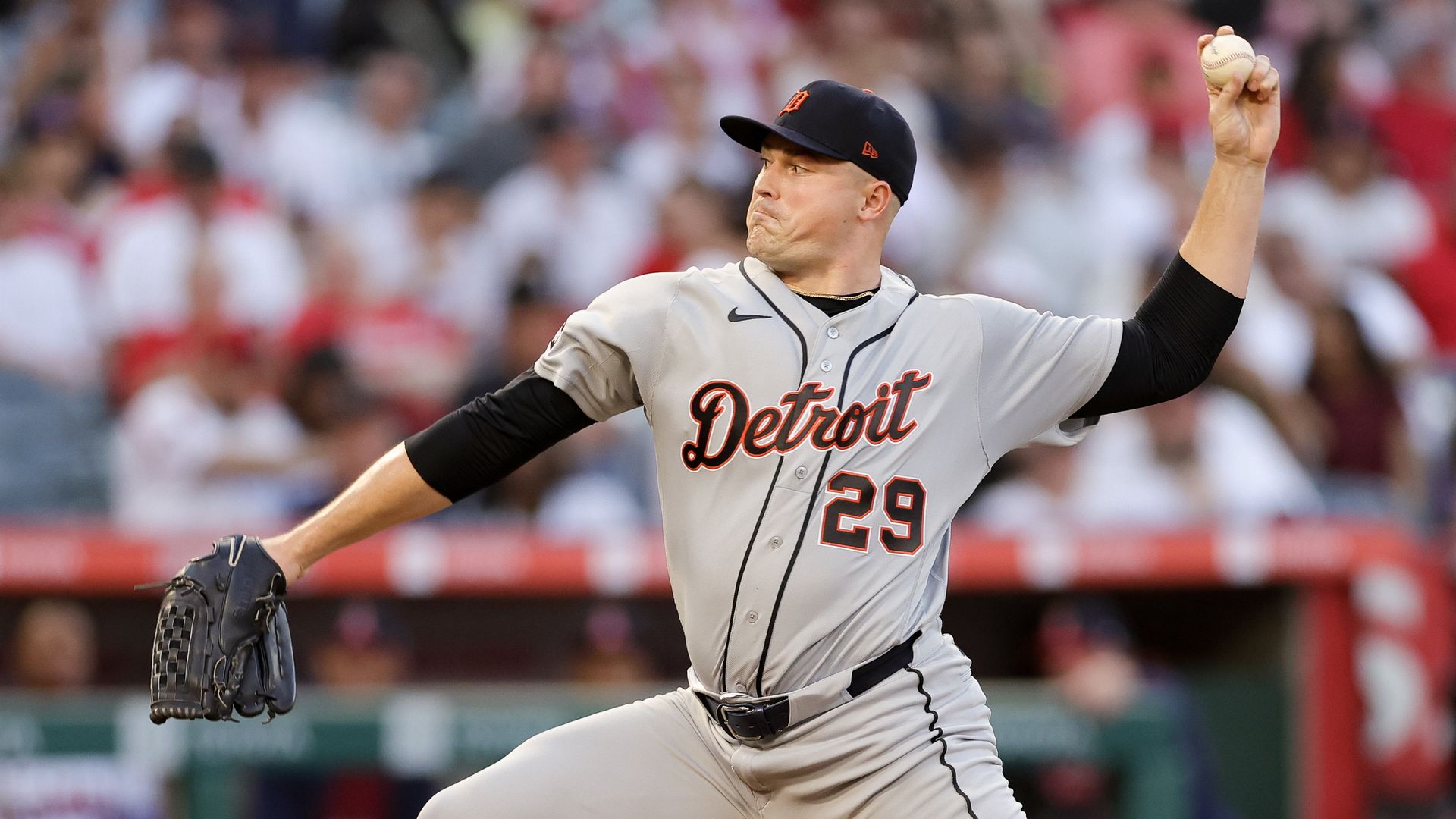 Tarik Skubal pitches this month against the Los Angeles Angels. 