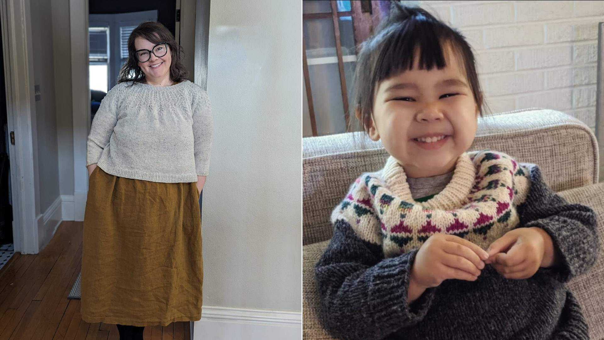 Nicole on the left and an image of her daughter on the right