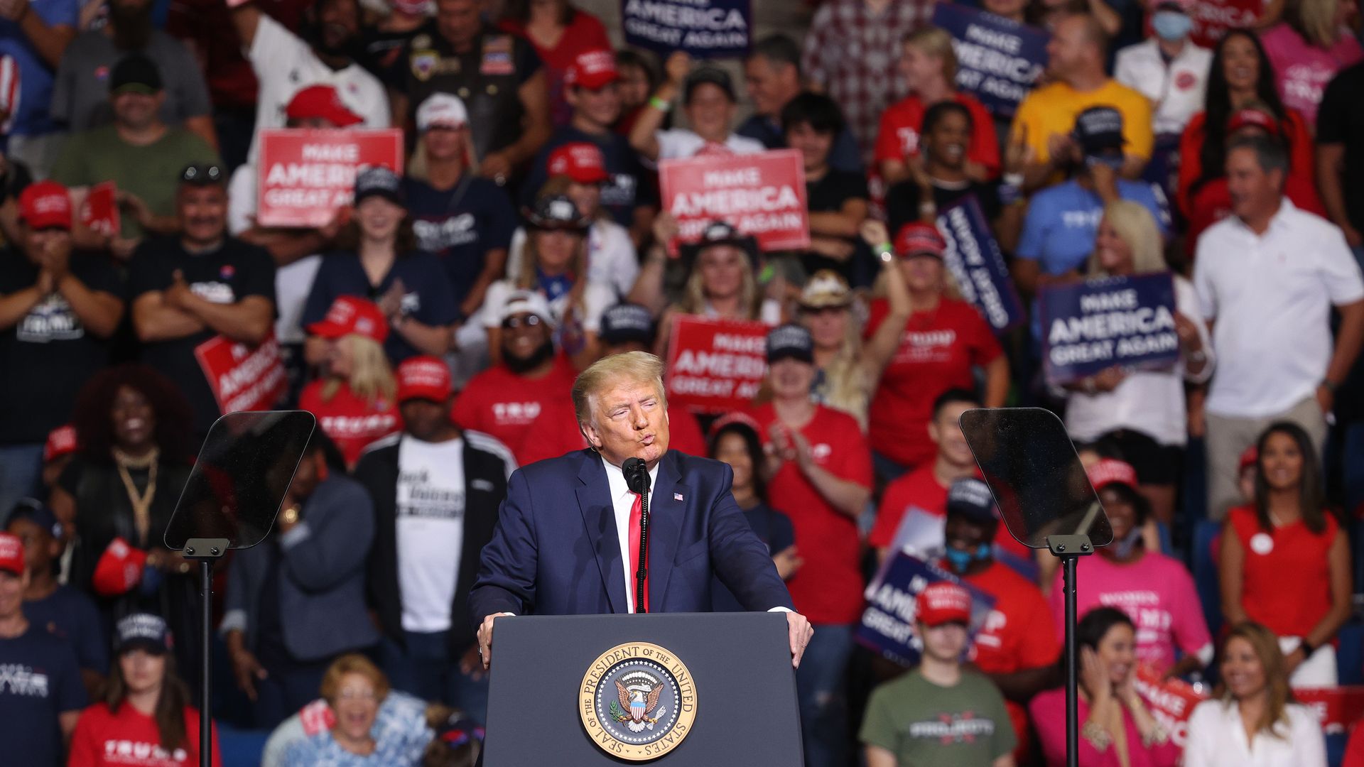 President Donald Trump speaks at a campaign rally at the BOK Center, June 20, 2020 in Tulsa, Oklahoma.