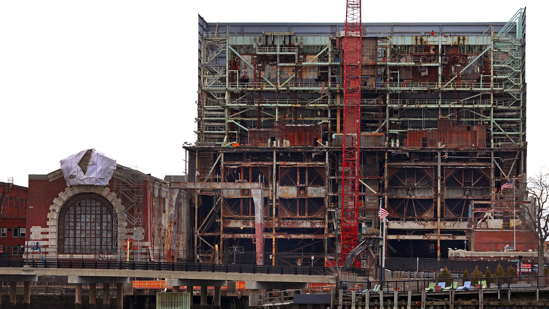 a building being demolished