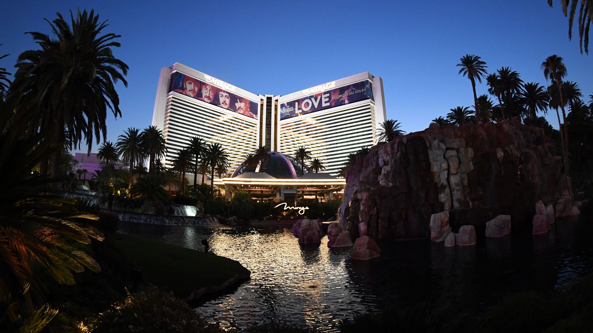 The Mirage hotel seen from a distance 