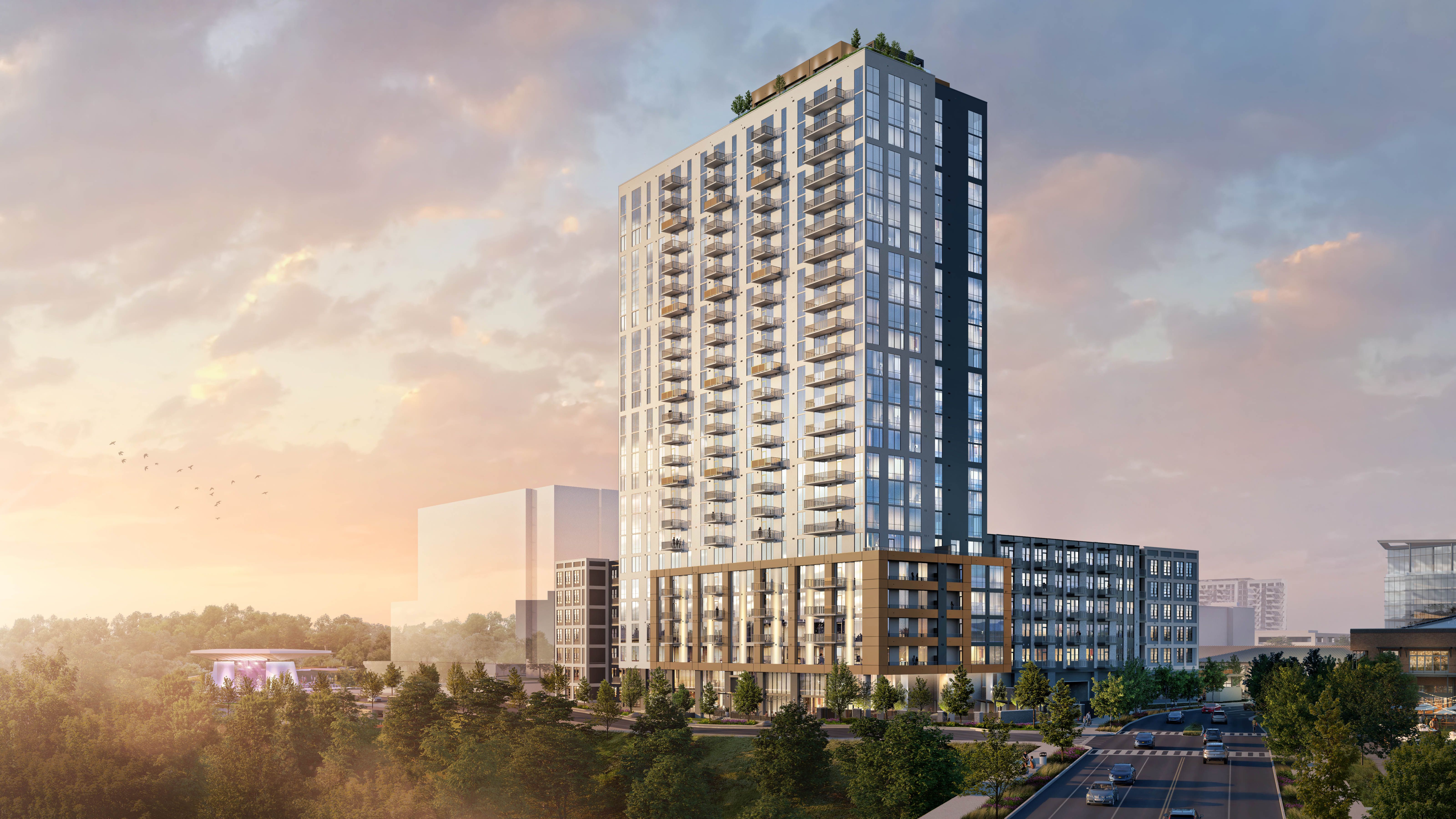 Apartment tower rendering