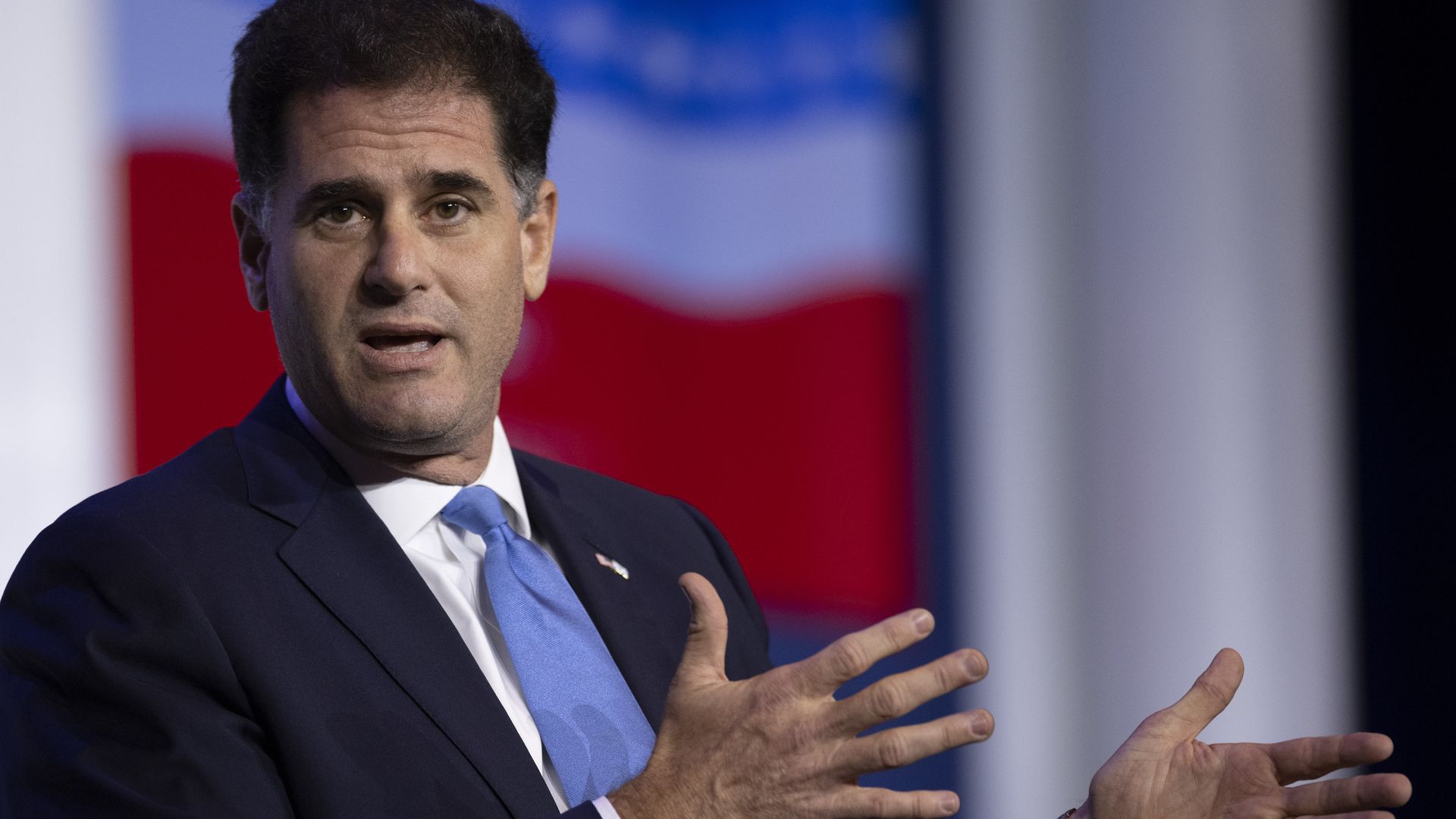 Ron Dermer, speaks during the Republican Jewish Coalition (RJC) Annual Leadership Meeting in Las Vegas, Nevada, U.S., on Saturday, Nov. 6, 2021. 