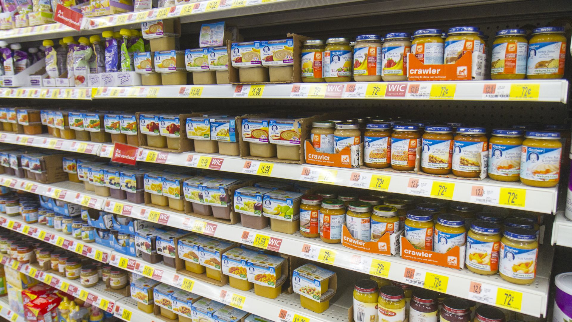 Baby food for sell in w Walmart.