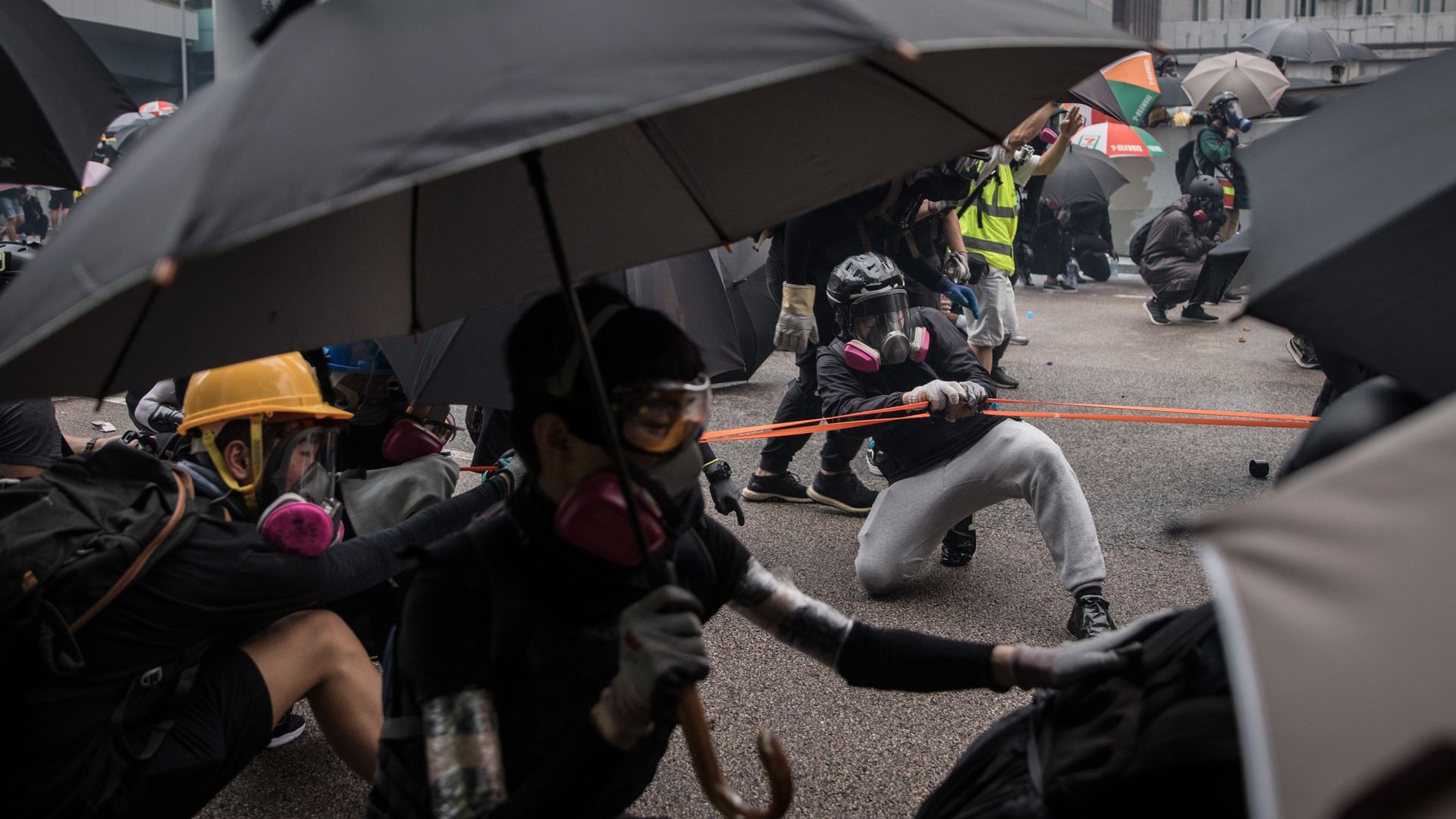 Protesters clash with police in Hong Kong on Saturday