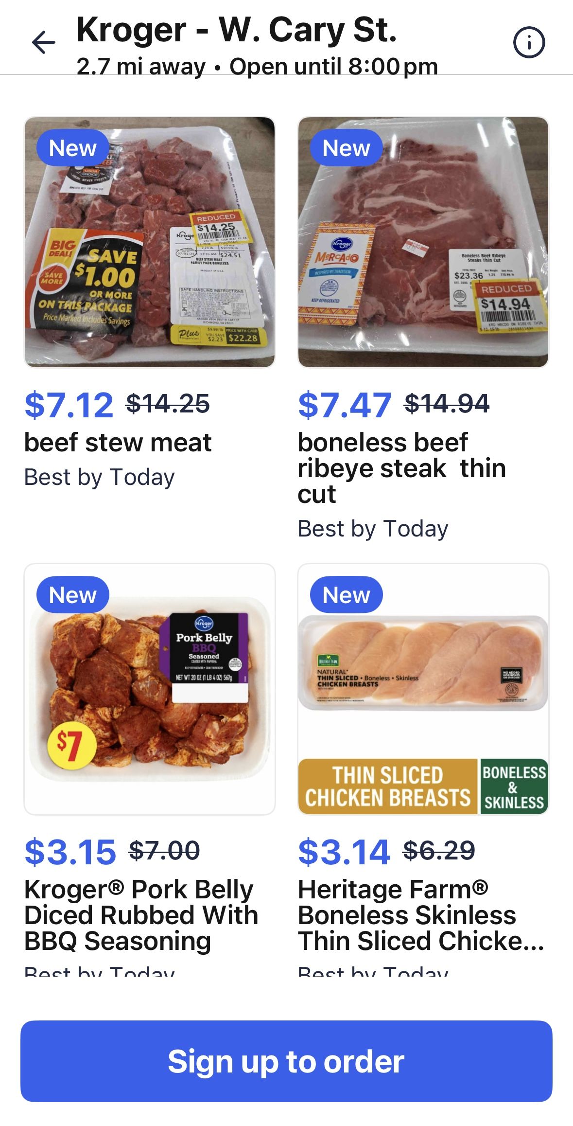pictures of on sale meat in the app