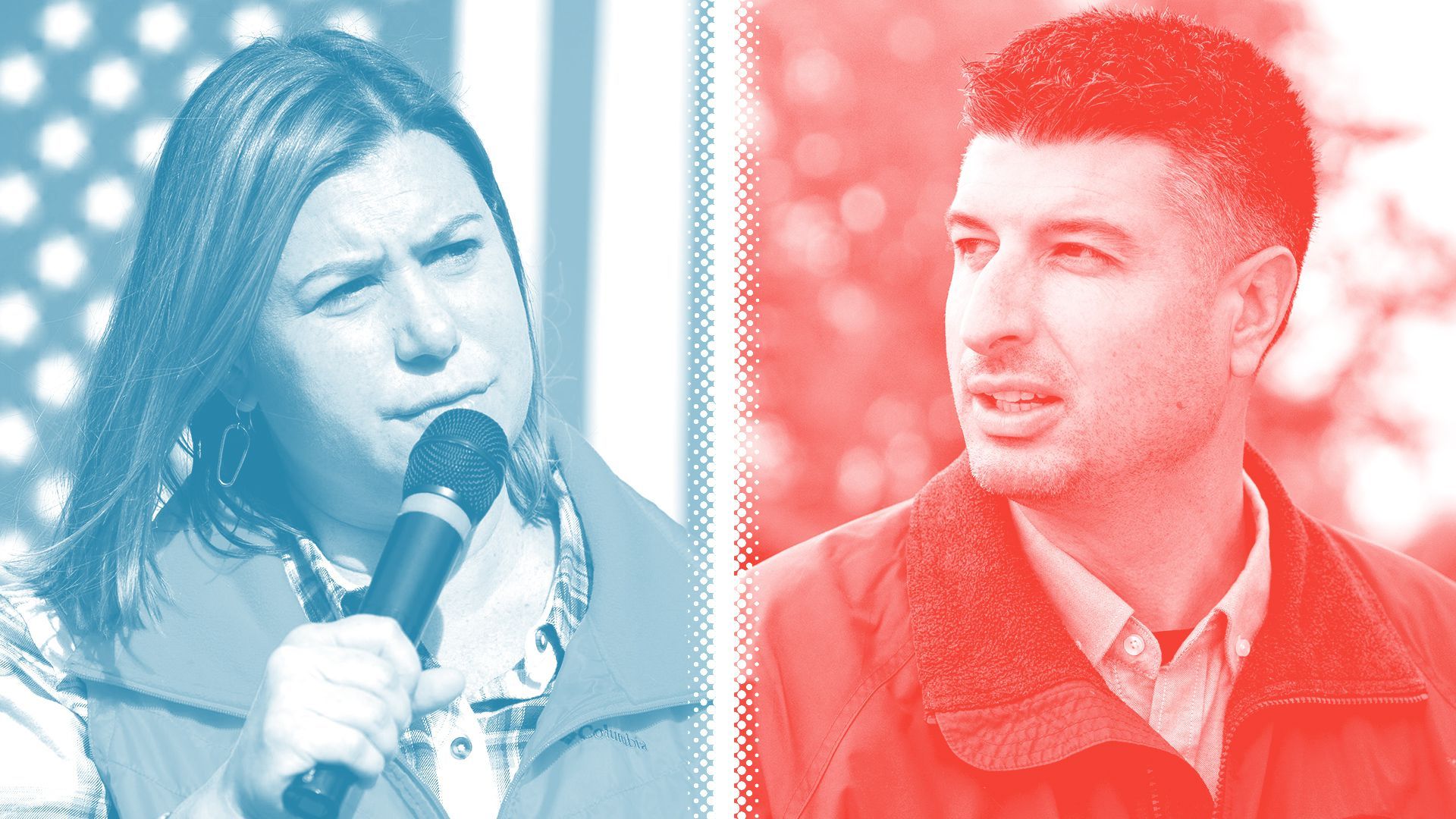 Photo illustration of Tom Barrett and Elissa Slotkin.