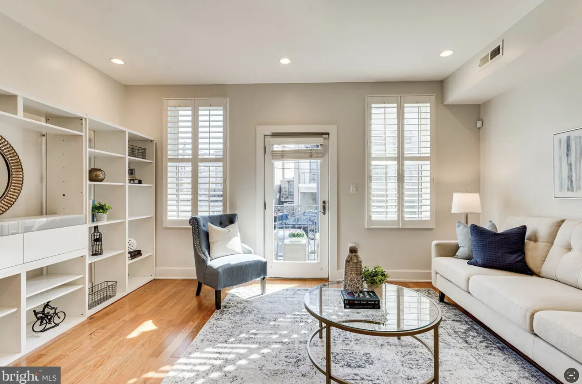 The inside of a D.C. condo living room. 