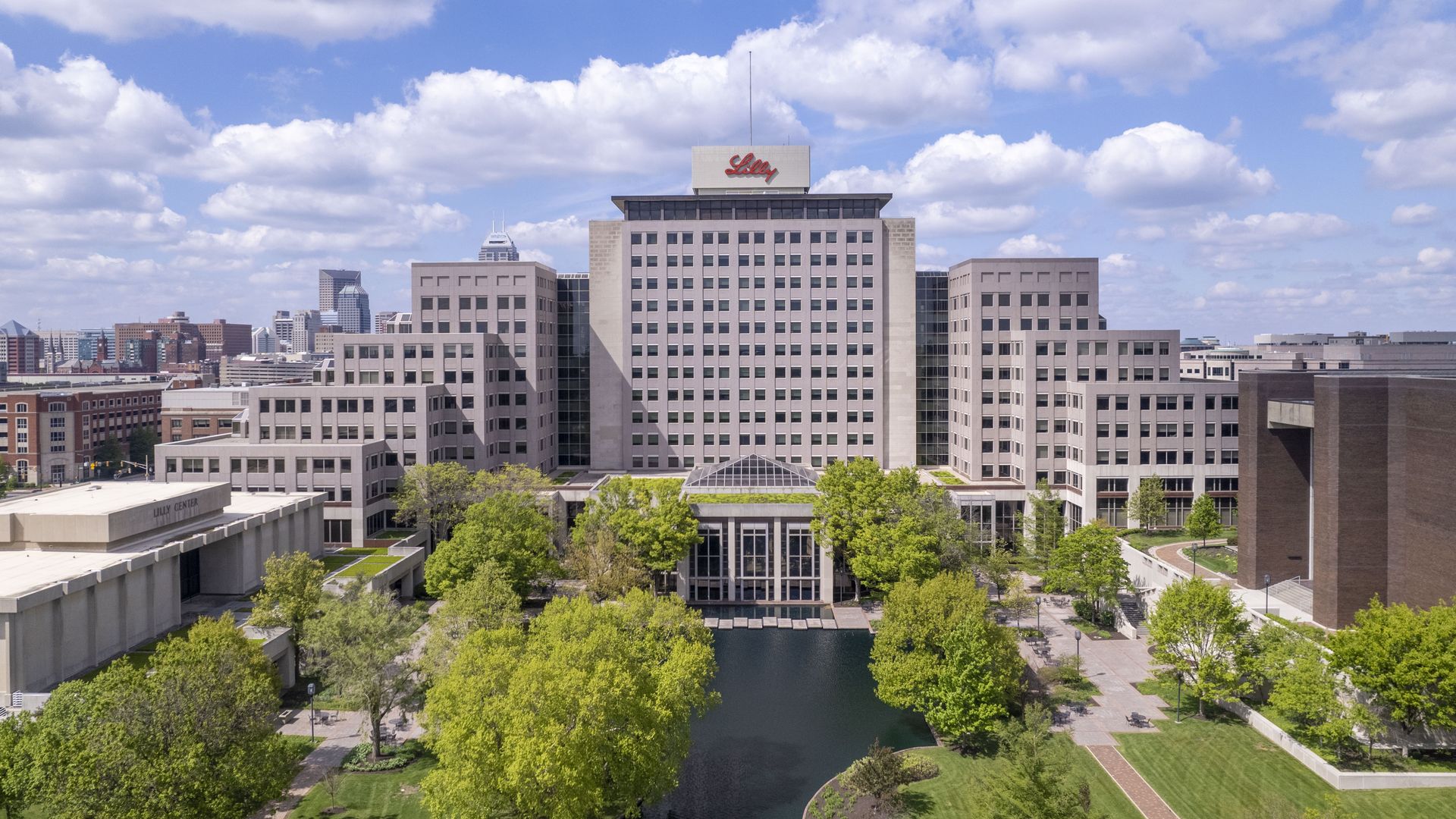 A photo of the Eli Lilly campus