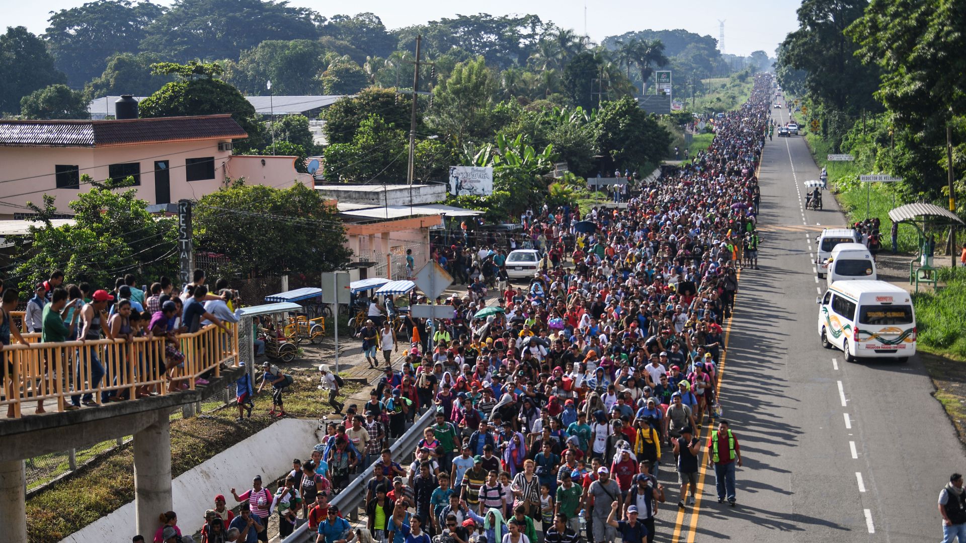 Thousands Of Honduran Immigrants In Caravan Cross Into Mexico