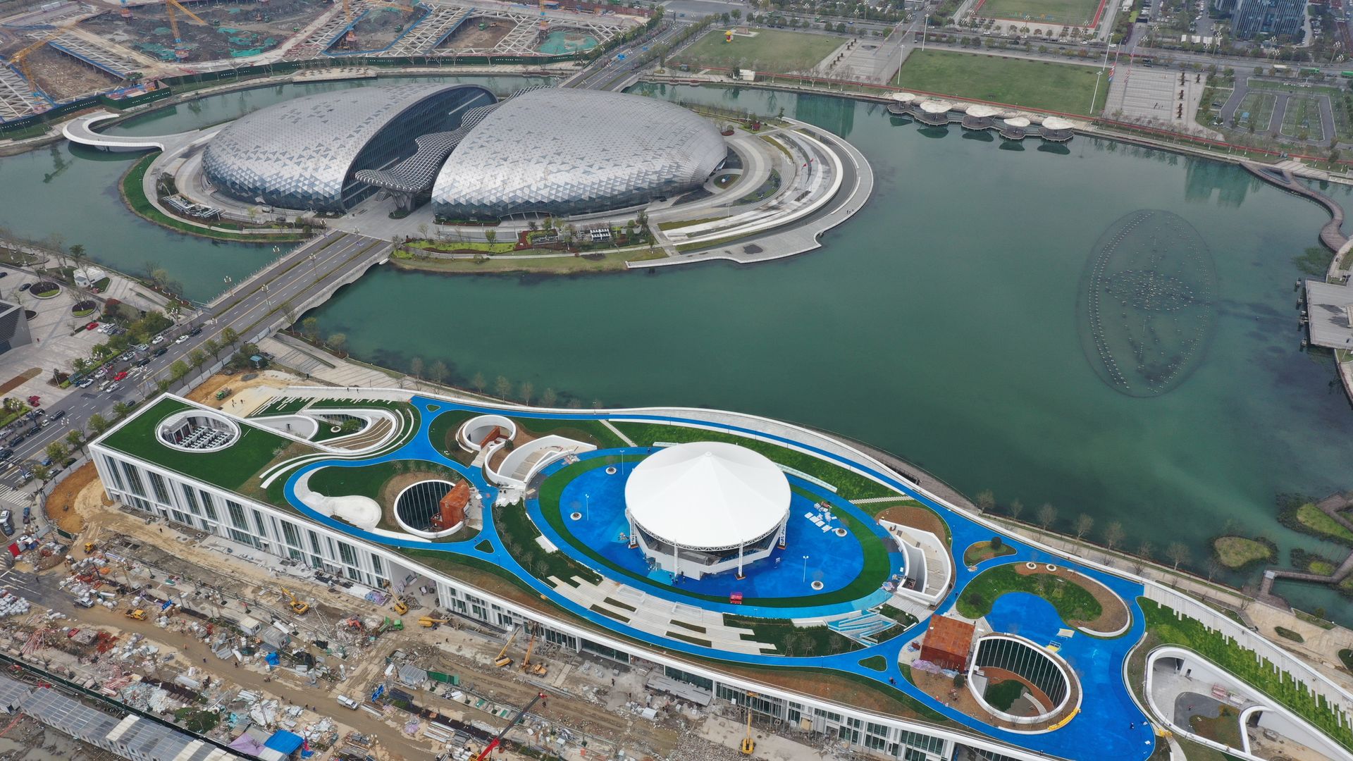 A venue for the 2022 Asian Games in Hangzhou, China, photographed in March.