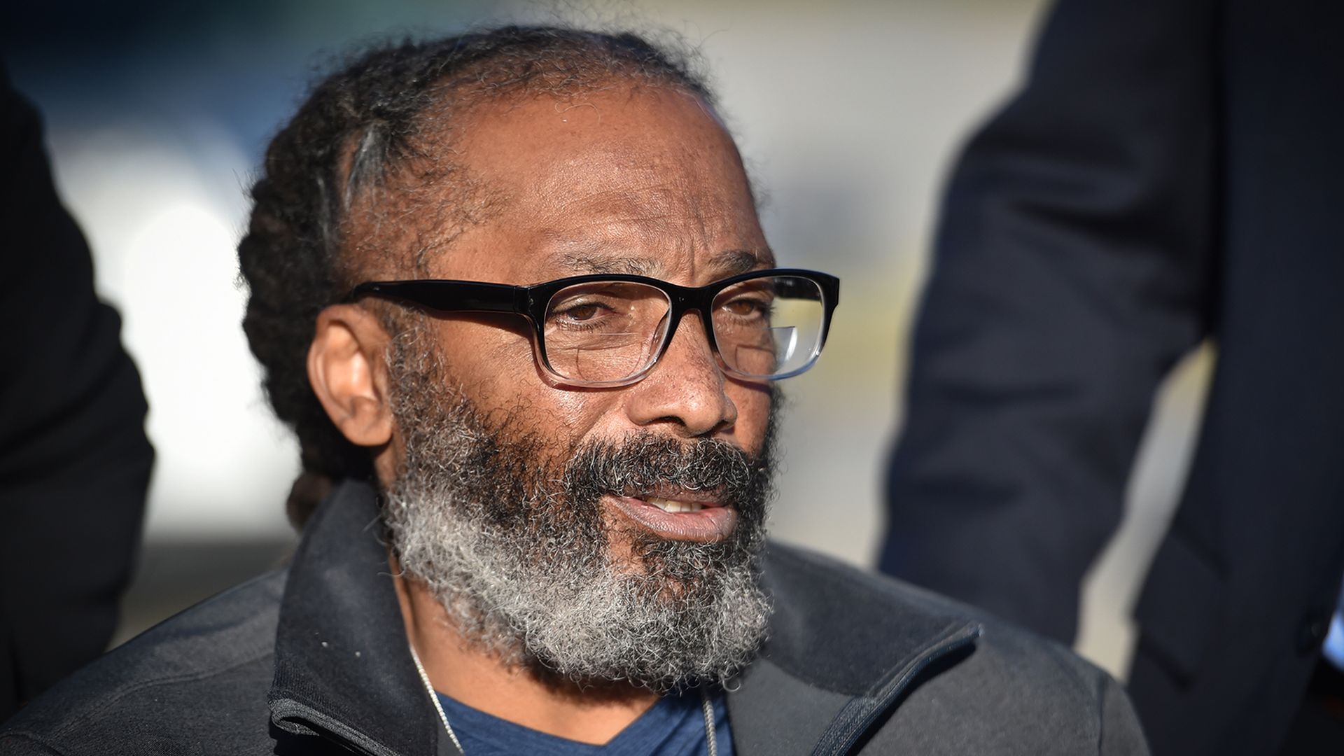 Kevin Strickland, who spent more than 43 years in prison for three murders he did not commit, speaking to reporters in Cameron, Missouri, Tuesday.