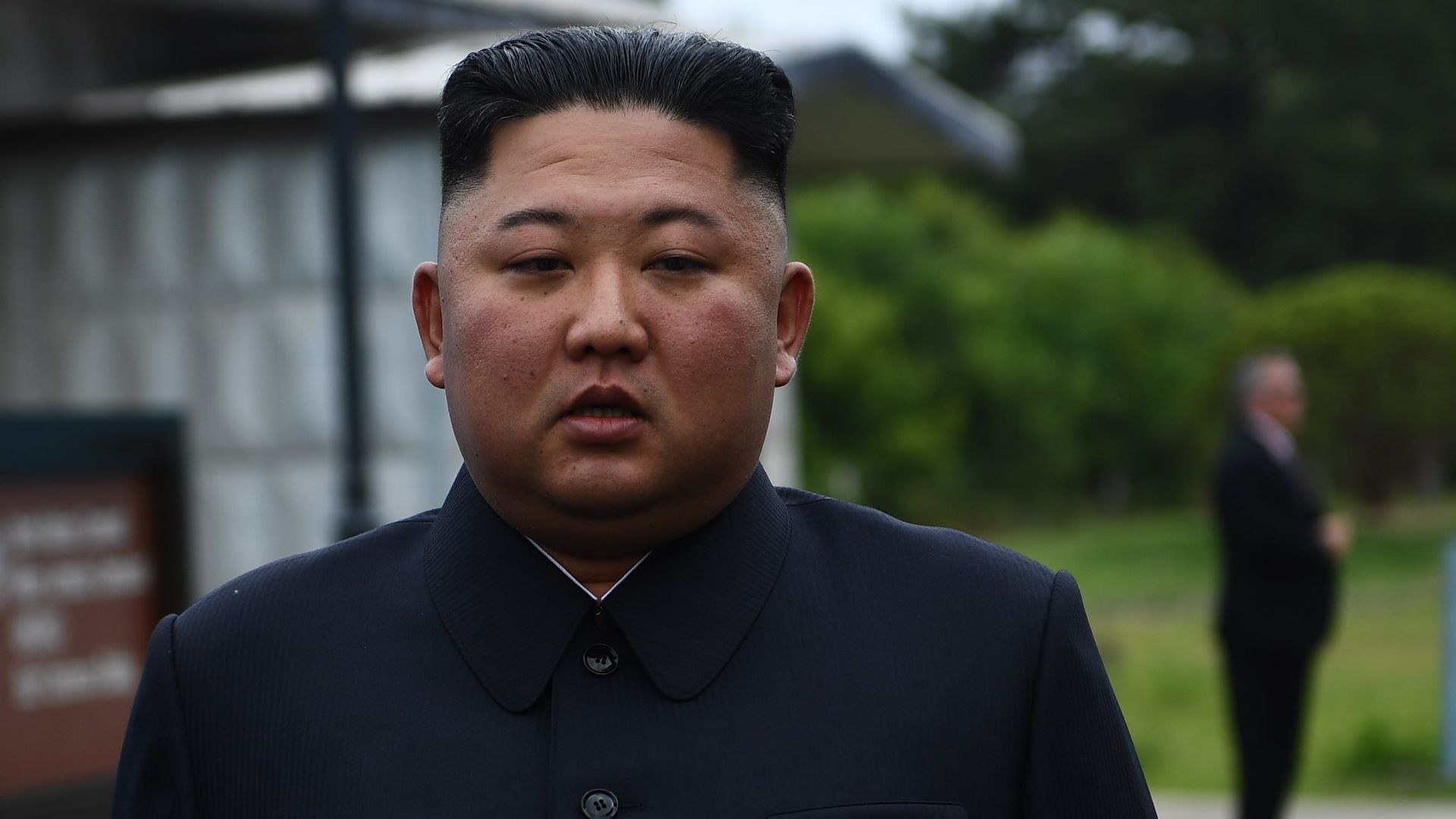 Kim Jong Un with US President Donald Trump on the Military Demarcation Line that divides North and South Korea, in the Joint Security Area (JSA) of Panmunjom in the Demilitarized zone (DMZ) on June 30