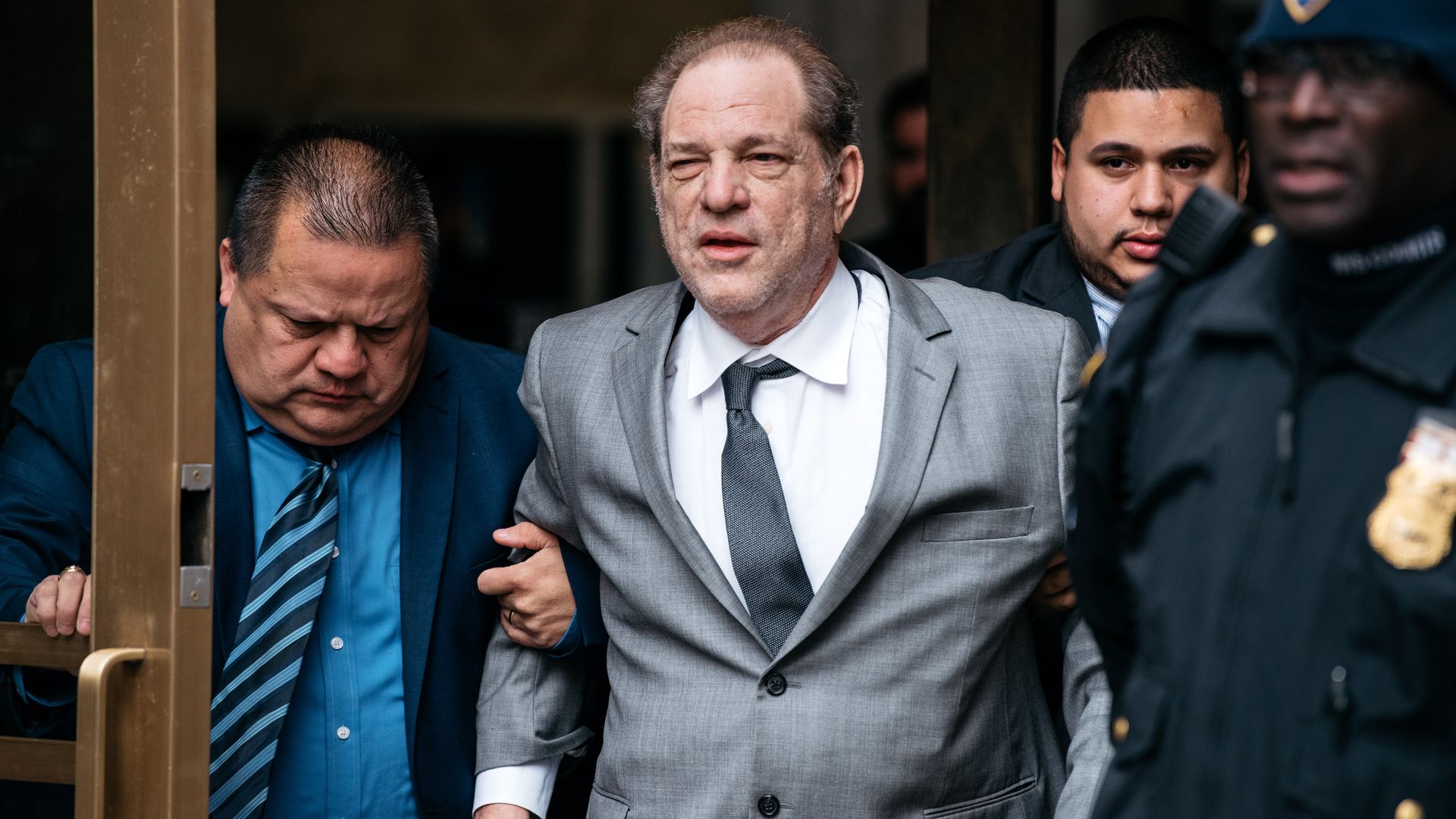 Harvey Weinstein leaves New York City Criminal Court after a bail hearing on December 6, 2019 in New York City.