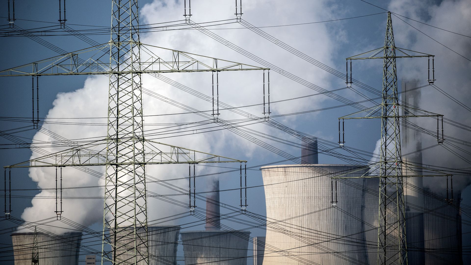 cooling towers of a coal-fired power plant