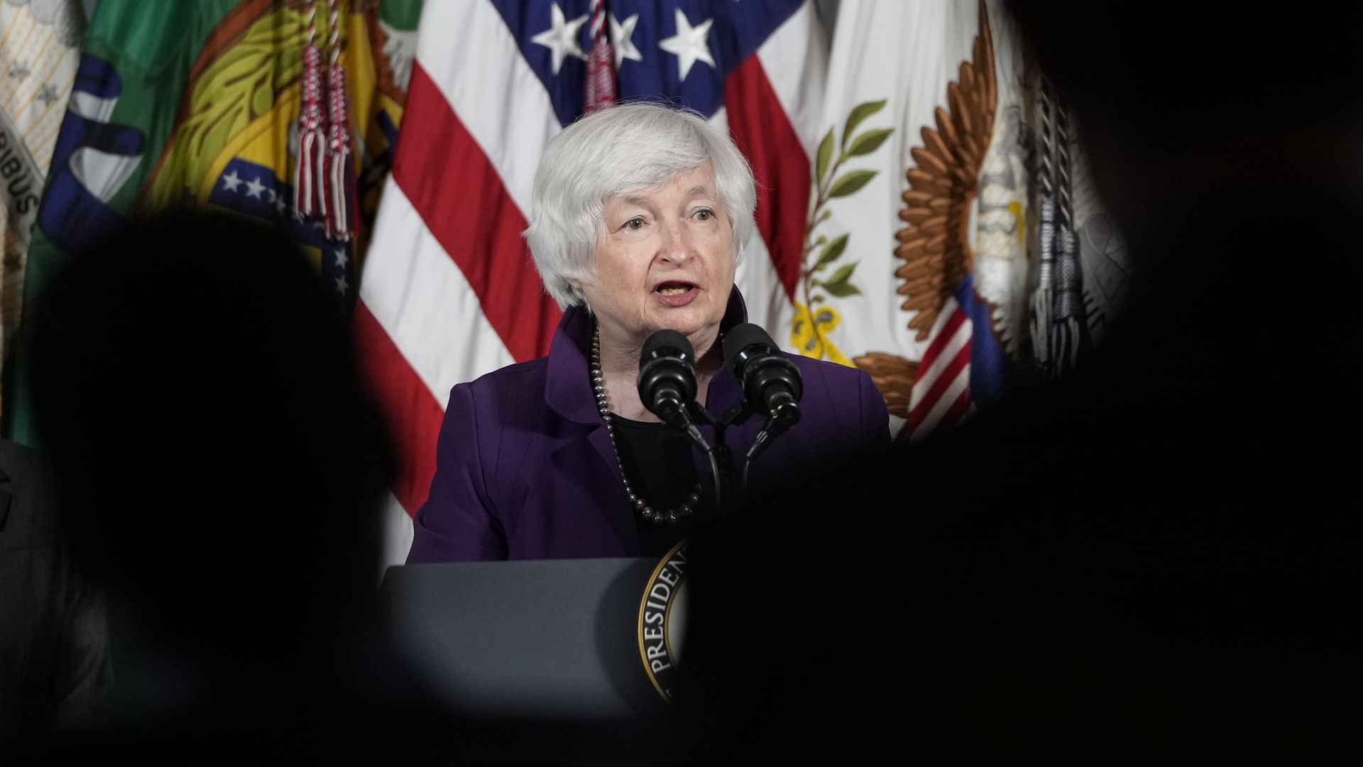 Treasury Secretary Janet Yellen speaks during an event at the U.S. Department of the Treasury on September 15, 2021 in Washington, DC. 