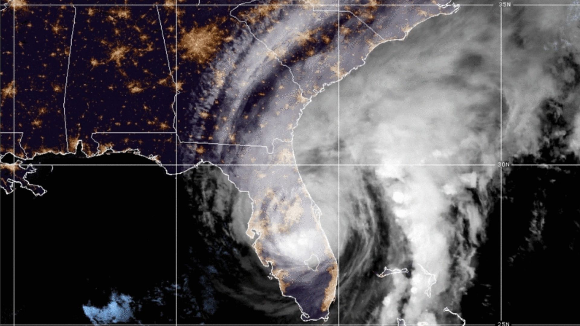 A satellite image of Hurricane Ian over Florida about 2.20am Thursday ET.