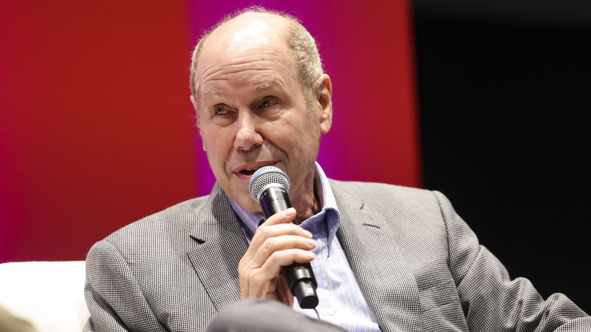 Michael Eisner sits on stage during Sportico Invest West at the Intuit Dome in Inglewood on May 8, 2025.