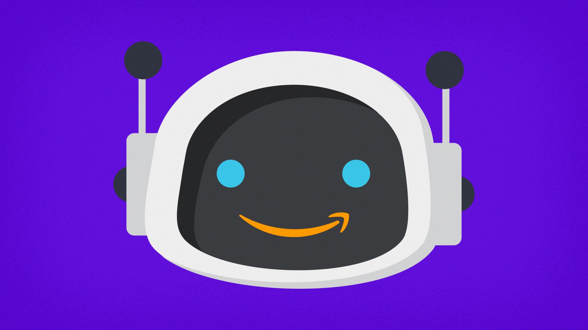 Illustration of a robot with the Amazon logo as a smile.