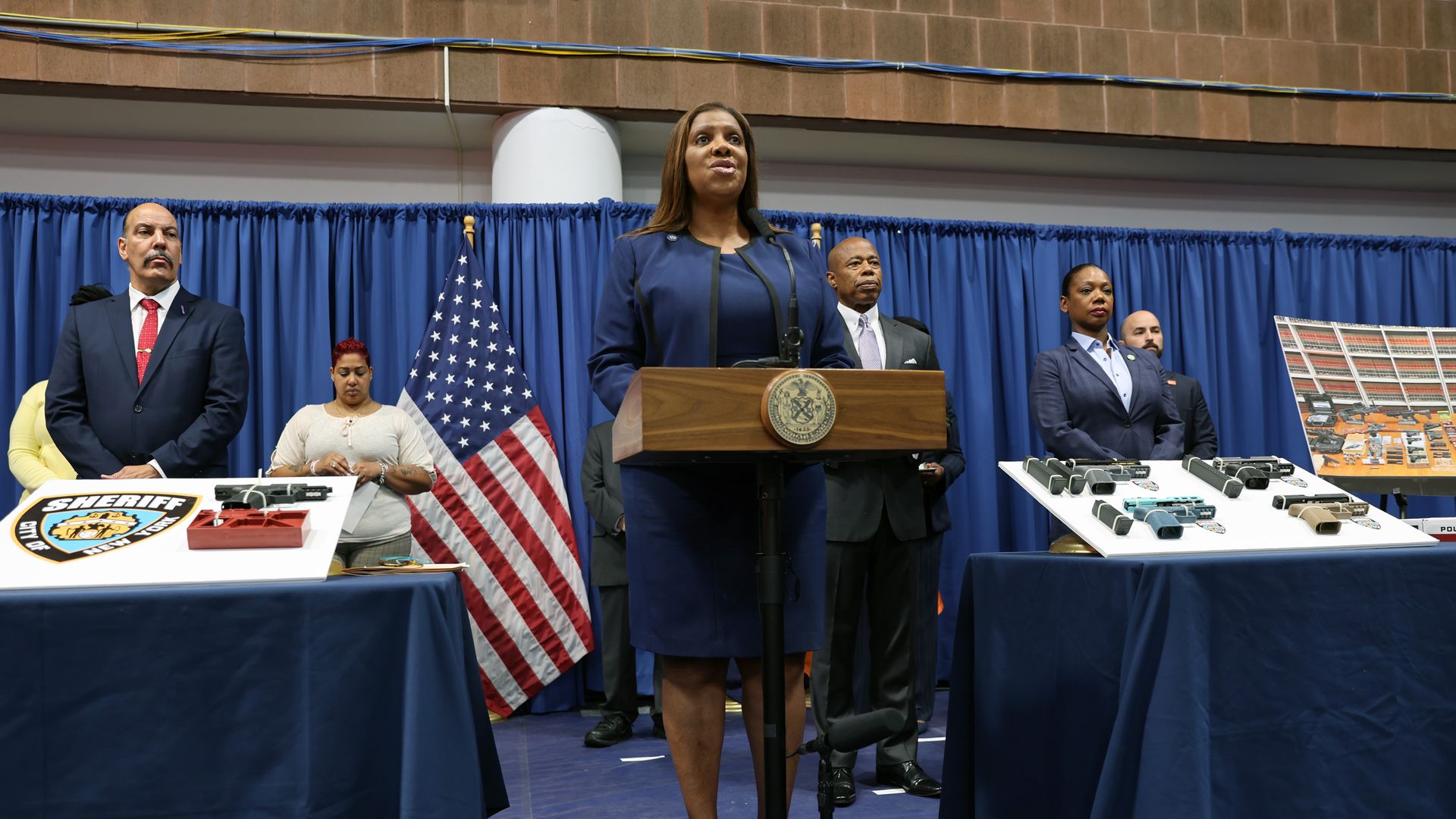 New York Attorney General Letitia James and New York City Mayor Eric Adams
