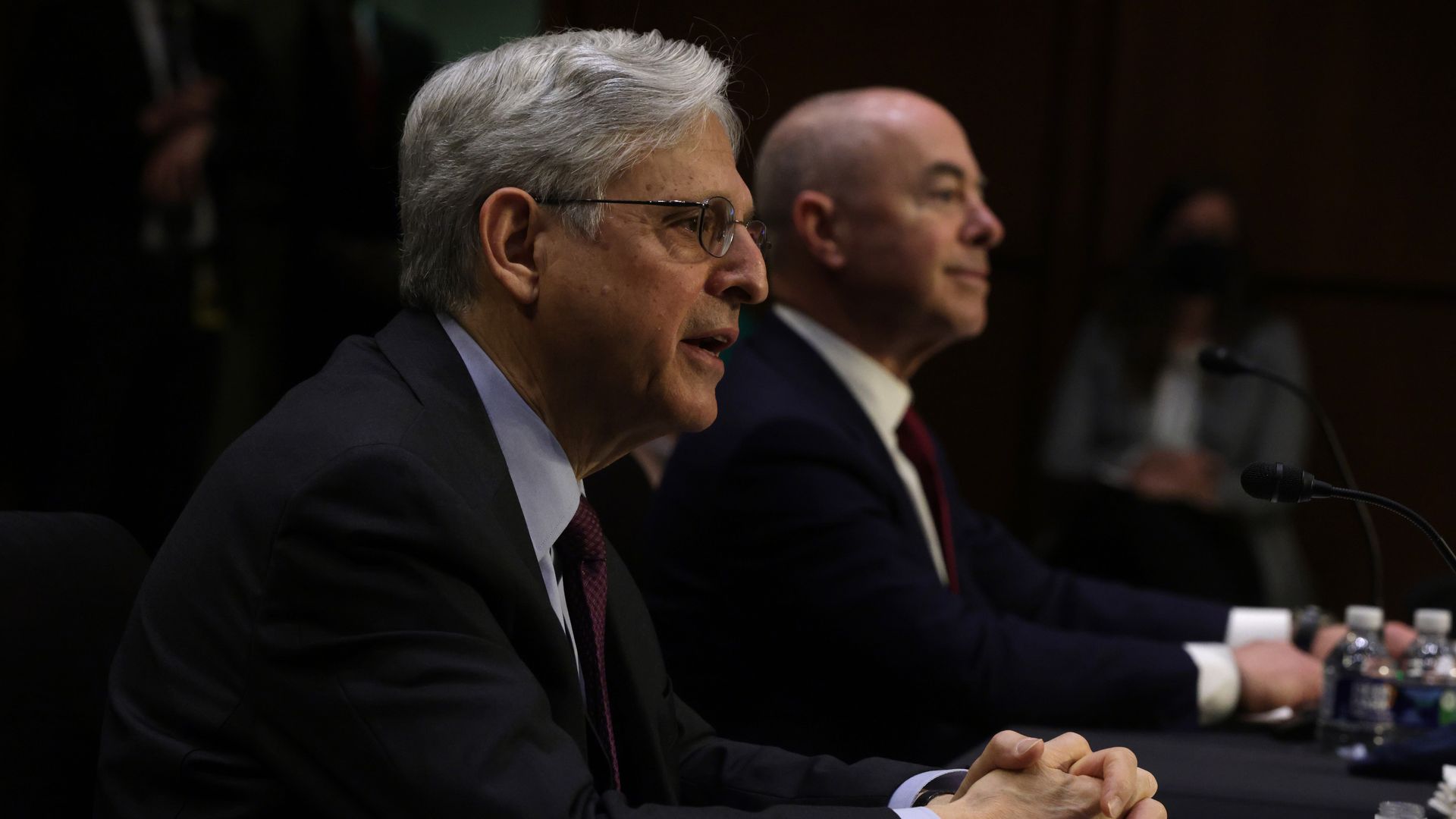 Picture of Merrick Garland and alejandro Mayorkas