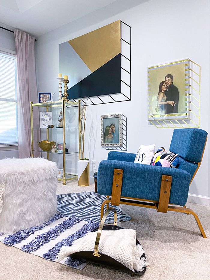 Master bedroom washi tape wall art AFTER