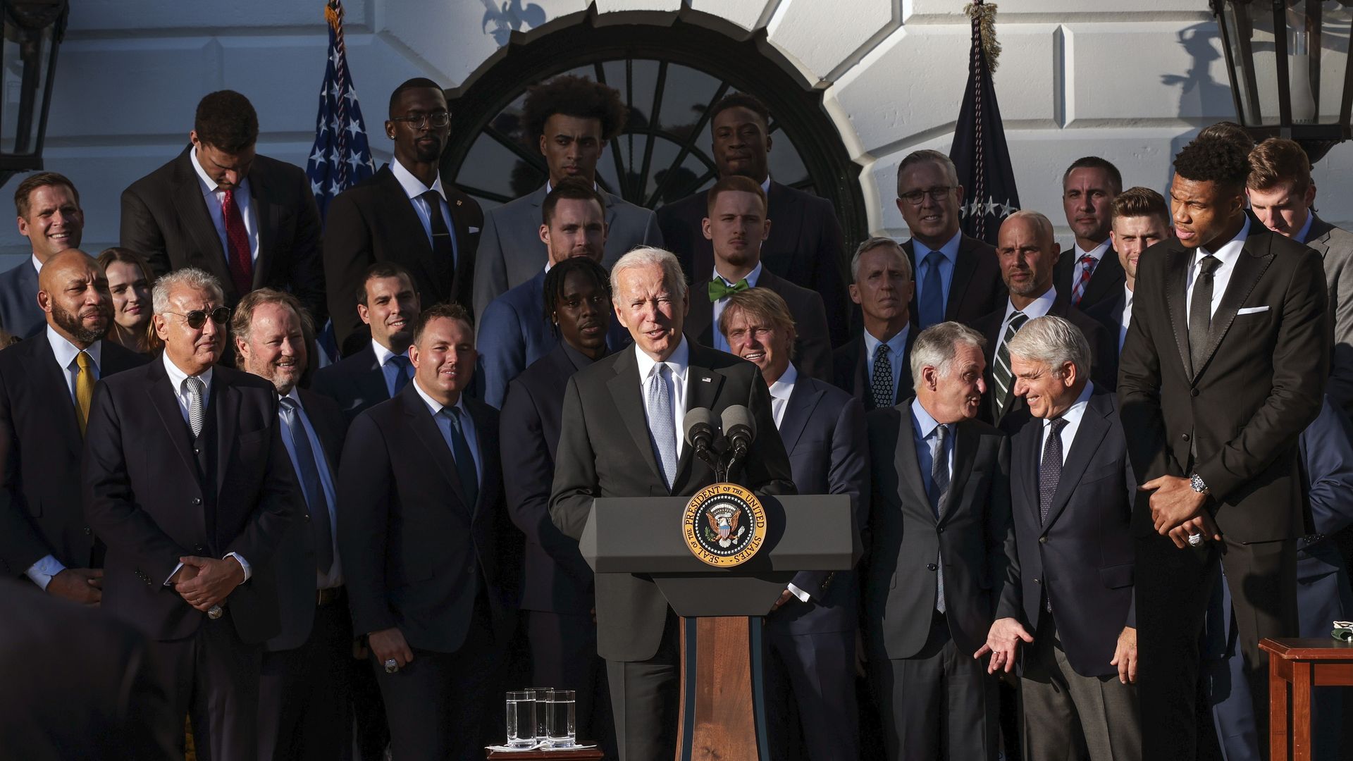 Bucks celebrate the 2021 NBA championship with President Biden