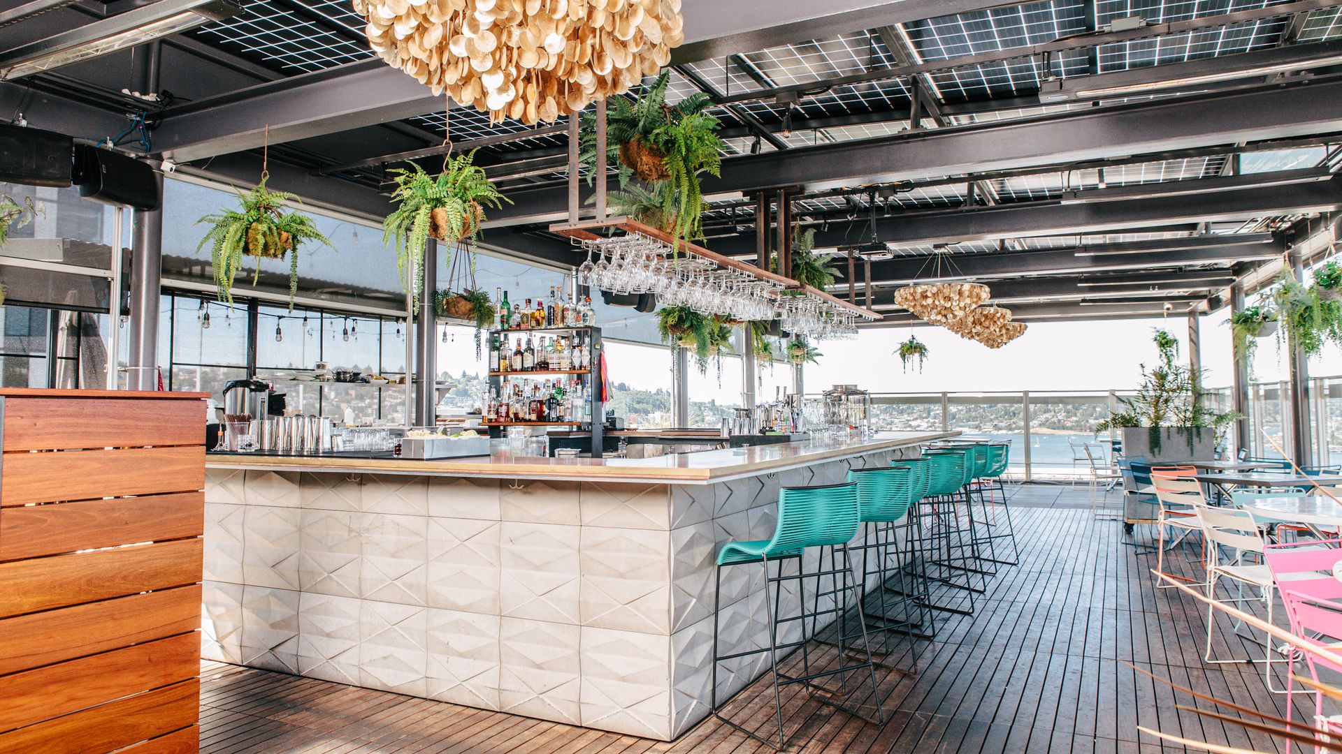 view of the bar atop a rooftop